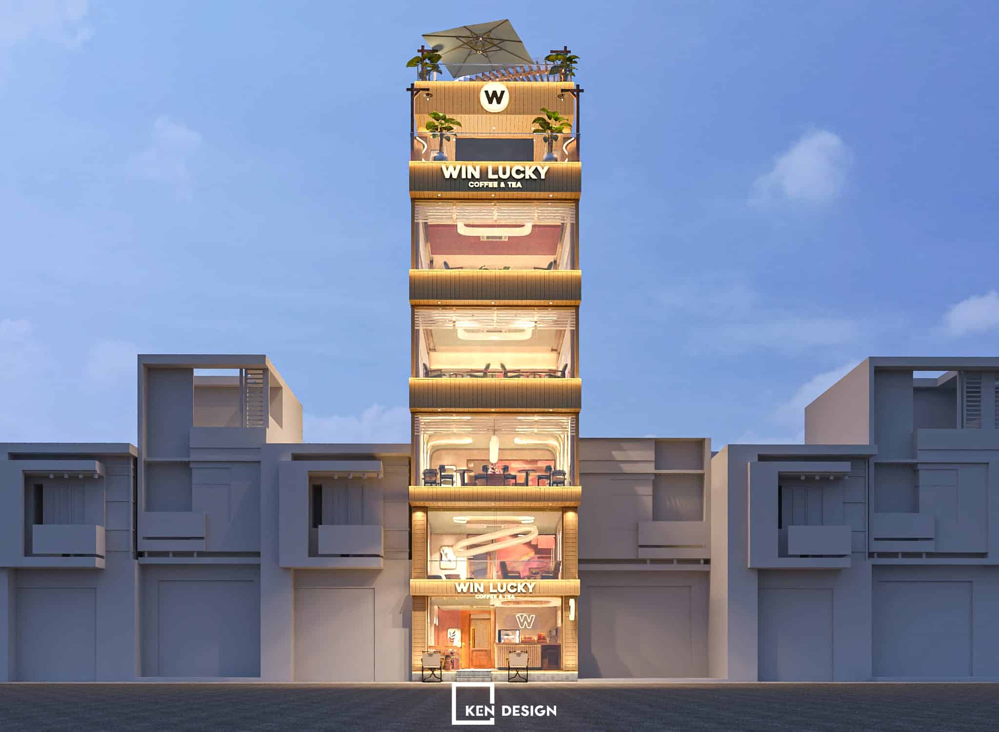 Dự án thiết kế quán Win Lucky coffee & tea tại Thanh Xuân