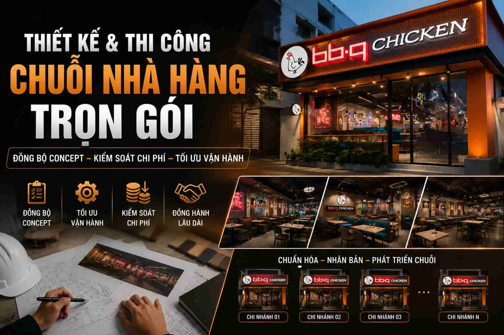 Thiết kế và thi công chuỗi nhà hàng trọn gói: giải pháp đồng bộ cho chủ đầu tư F&B