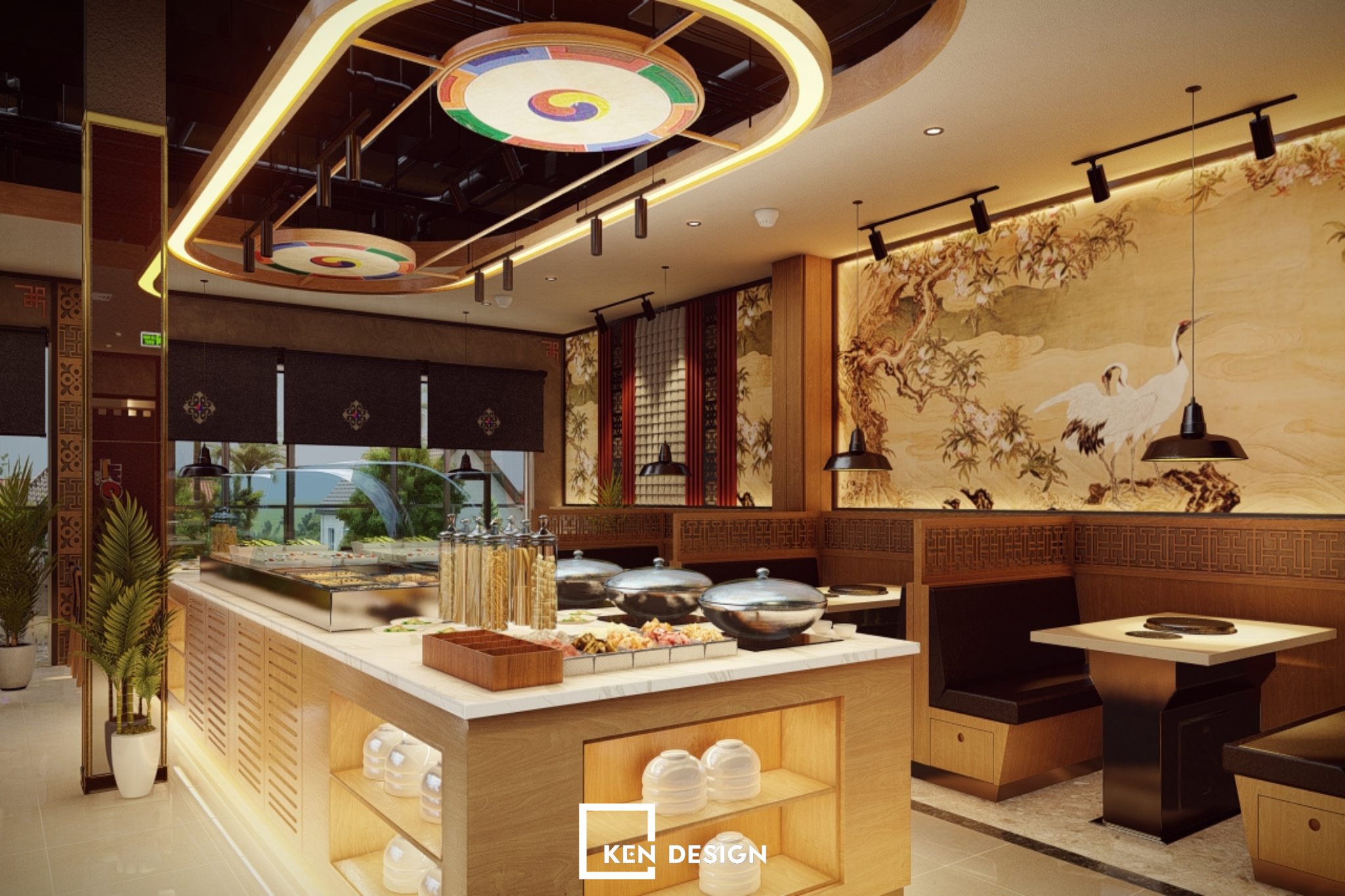 Bản thiết kế quầy buffet hiệu quả 