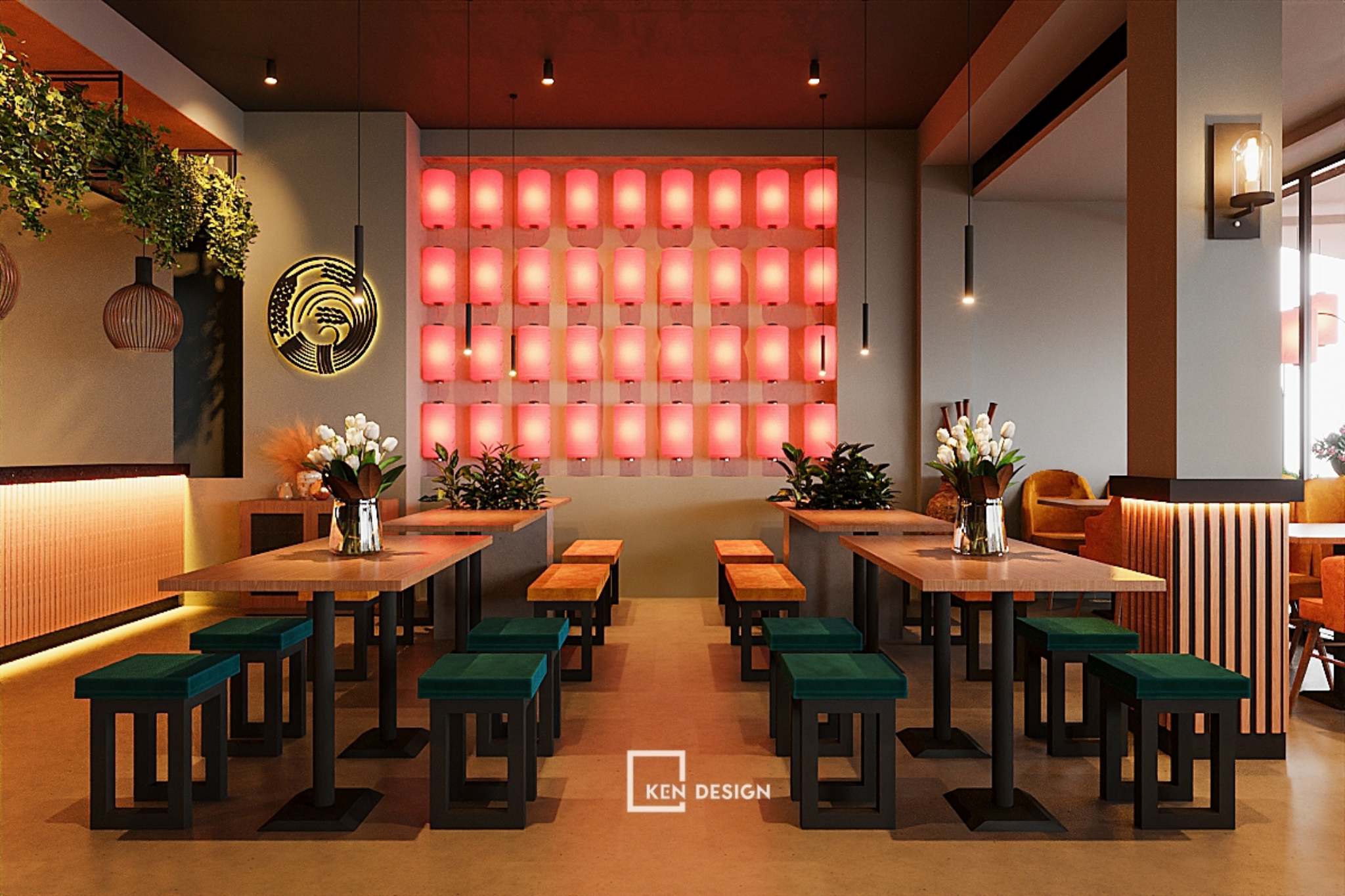 Thiết kế nhà hàng Anh Đức: Phong cách Nhật Bản hiện đại mà gần gũi
