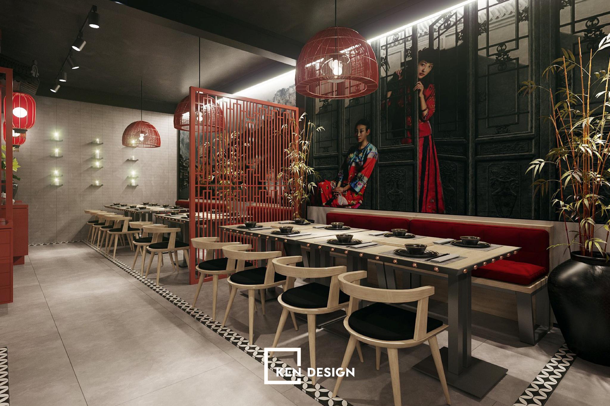 thiết kế nhà hàng Fenghuang có một chút cổ điển