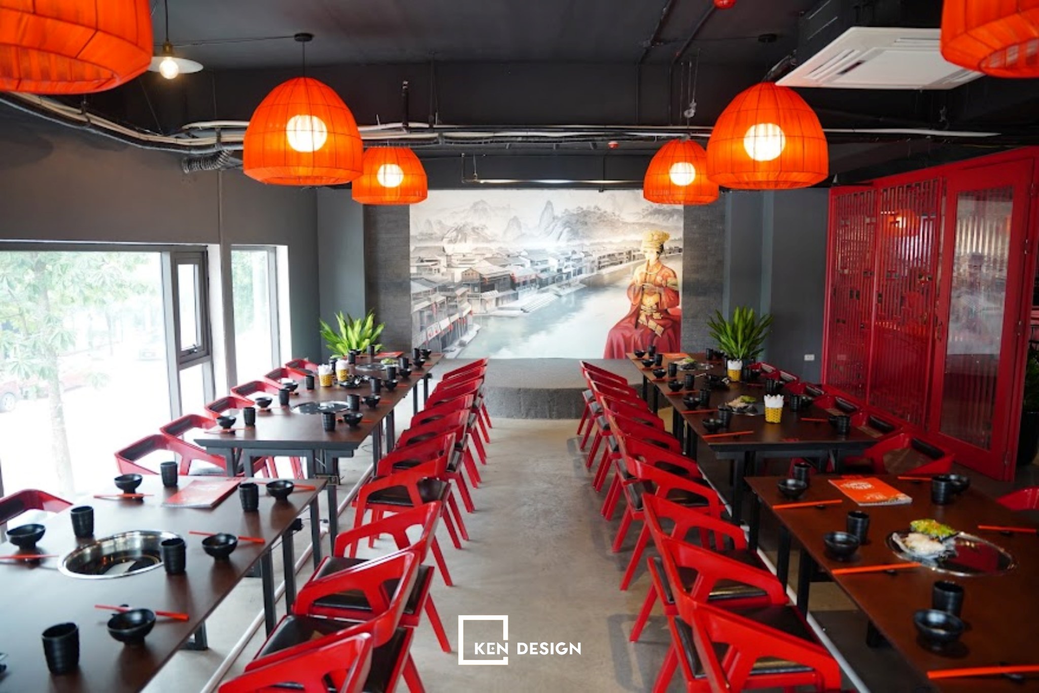 thiết kế nhà hàng Fenghuang có không gian rộng rãi