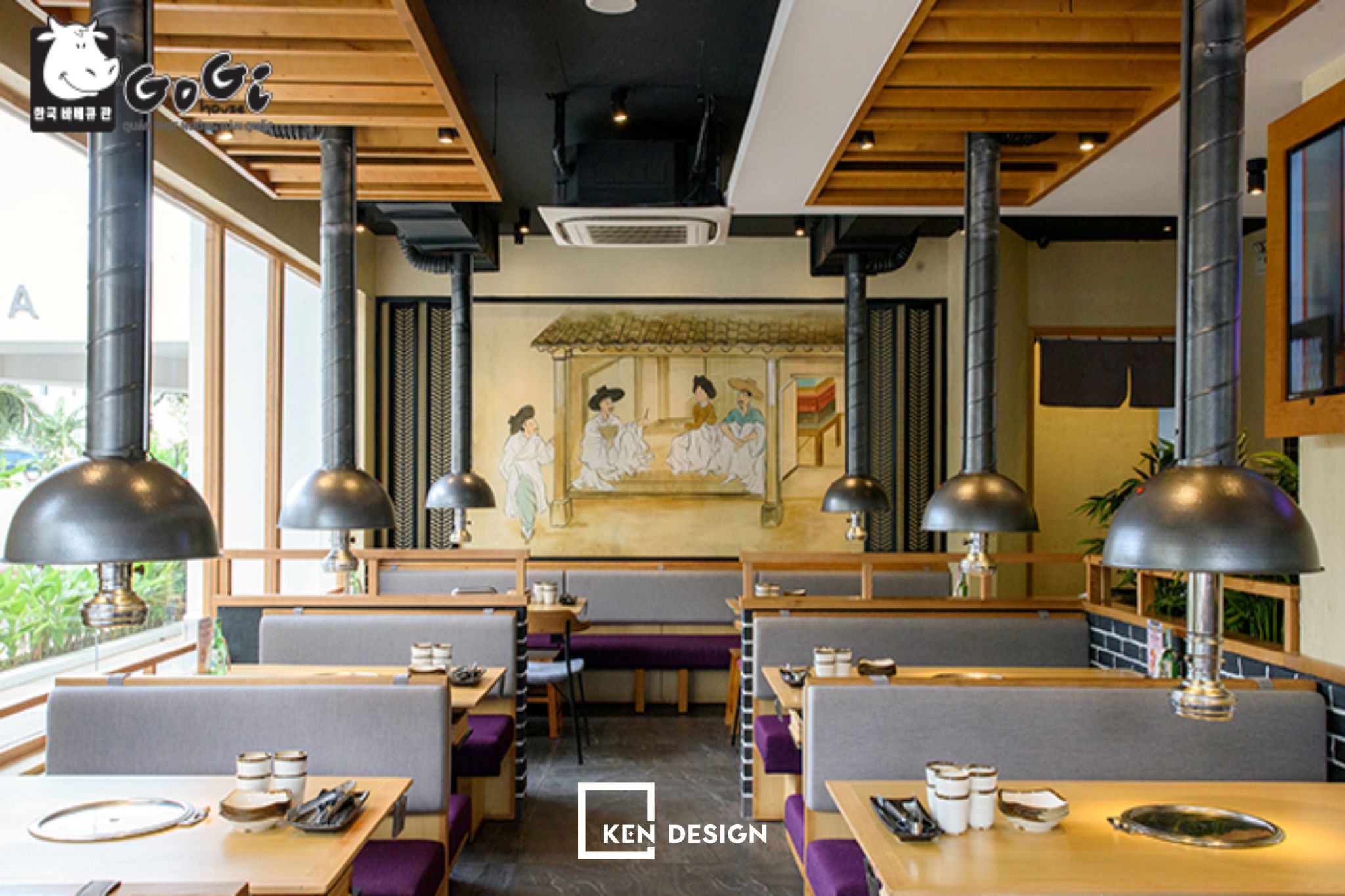 thiết kế nhà hàng gogi house đậm chất Hàn Quốc