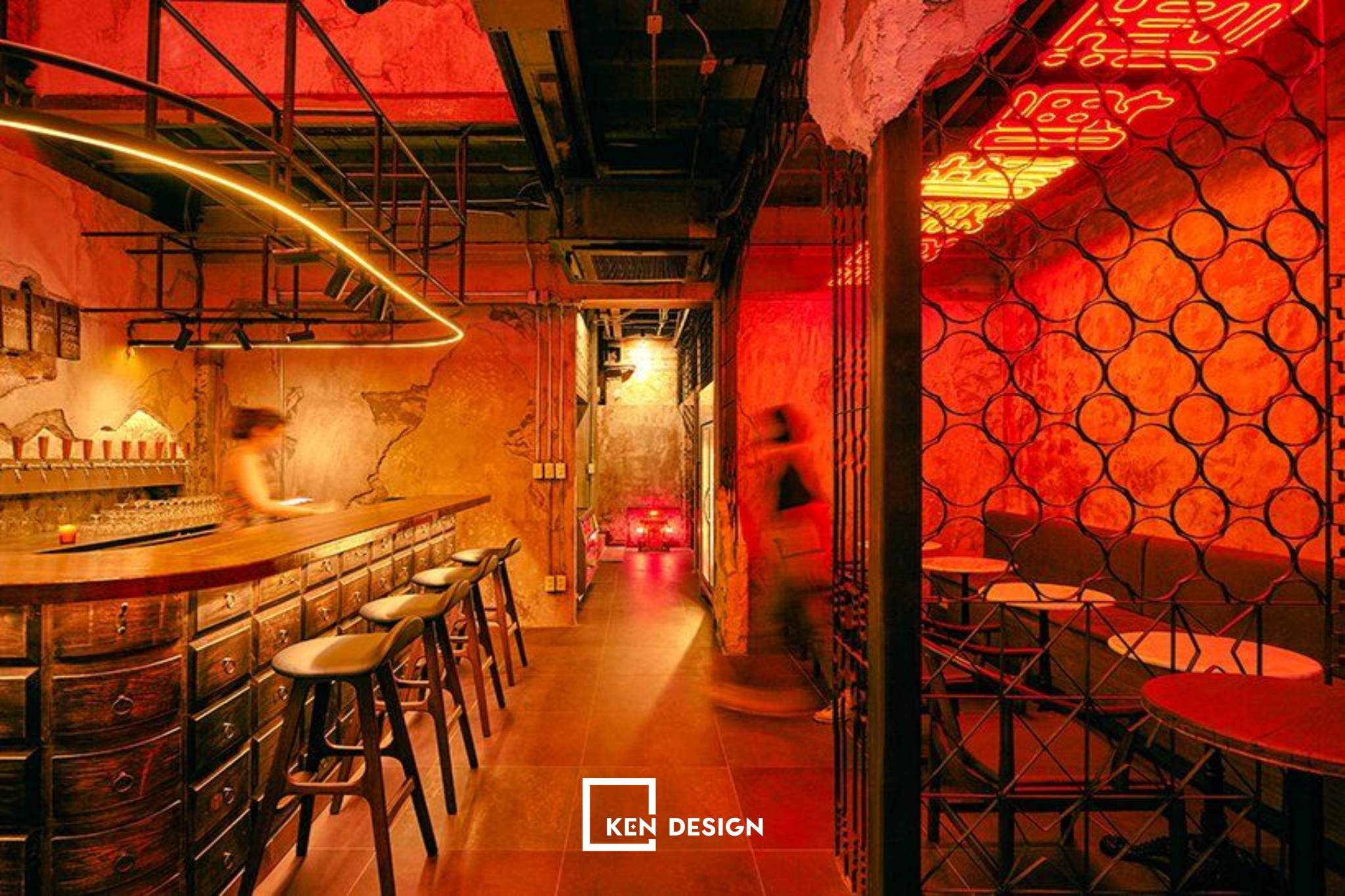 thiết kế quán pub style HongKong đẹp 