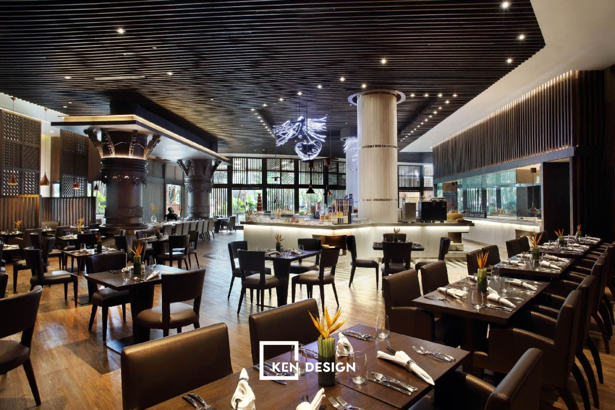 mẫu thiết kế nhà hàng buffet đón đầu xu hướng