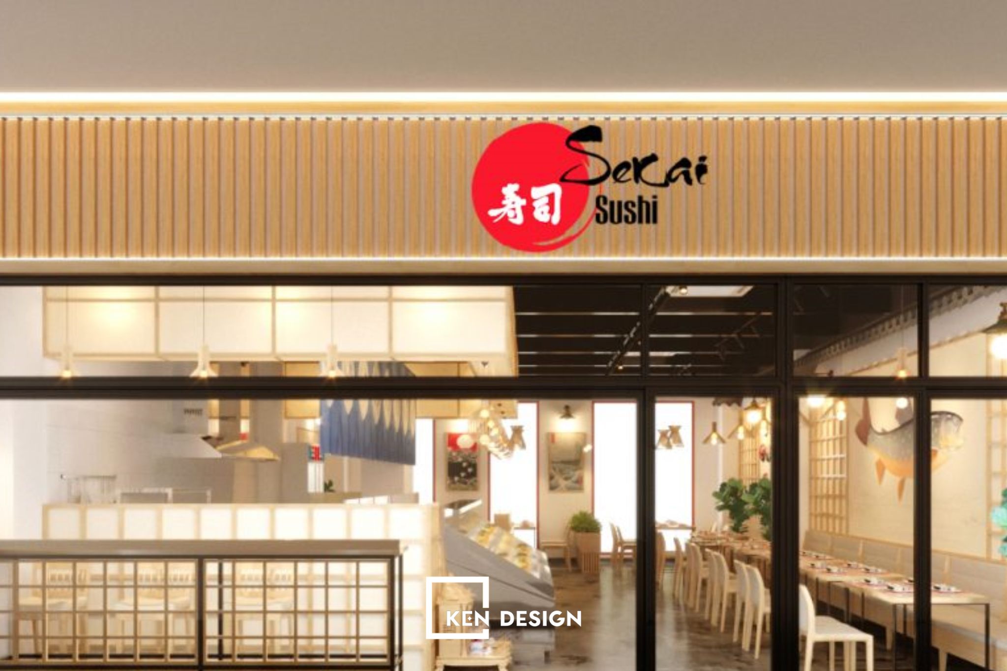 Thiết kế SeKai Sushi - Không gian thiết kế hiện đại và tinh tế