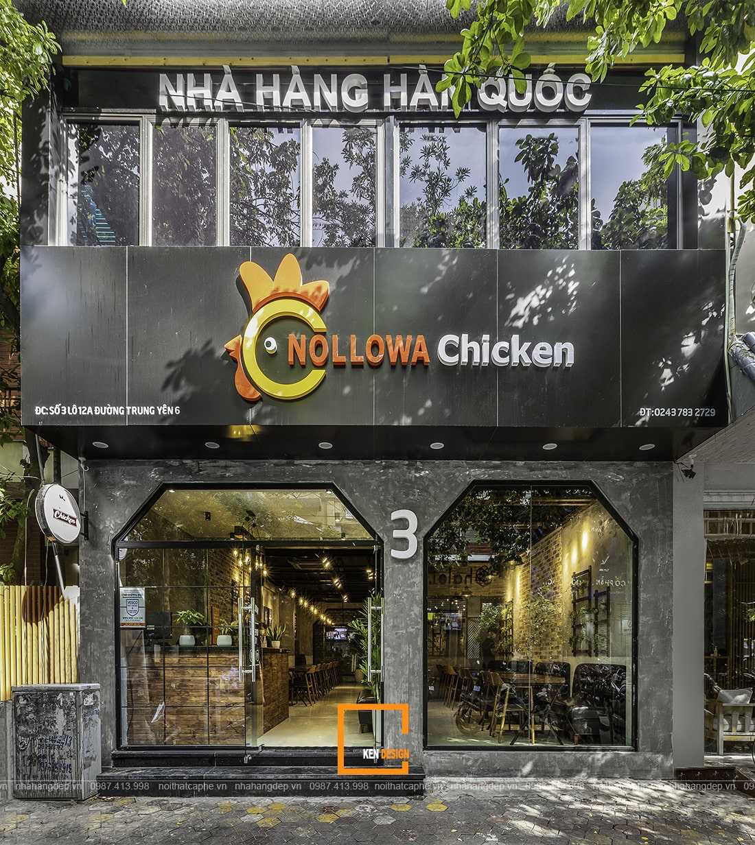 Thi công nhà hàng Nollowa Chicken tại Hà Nội