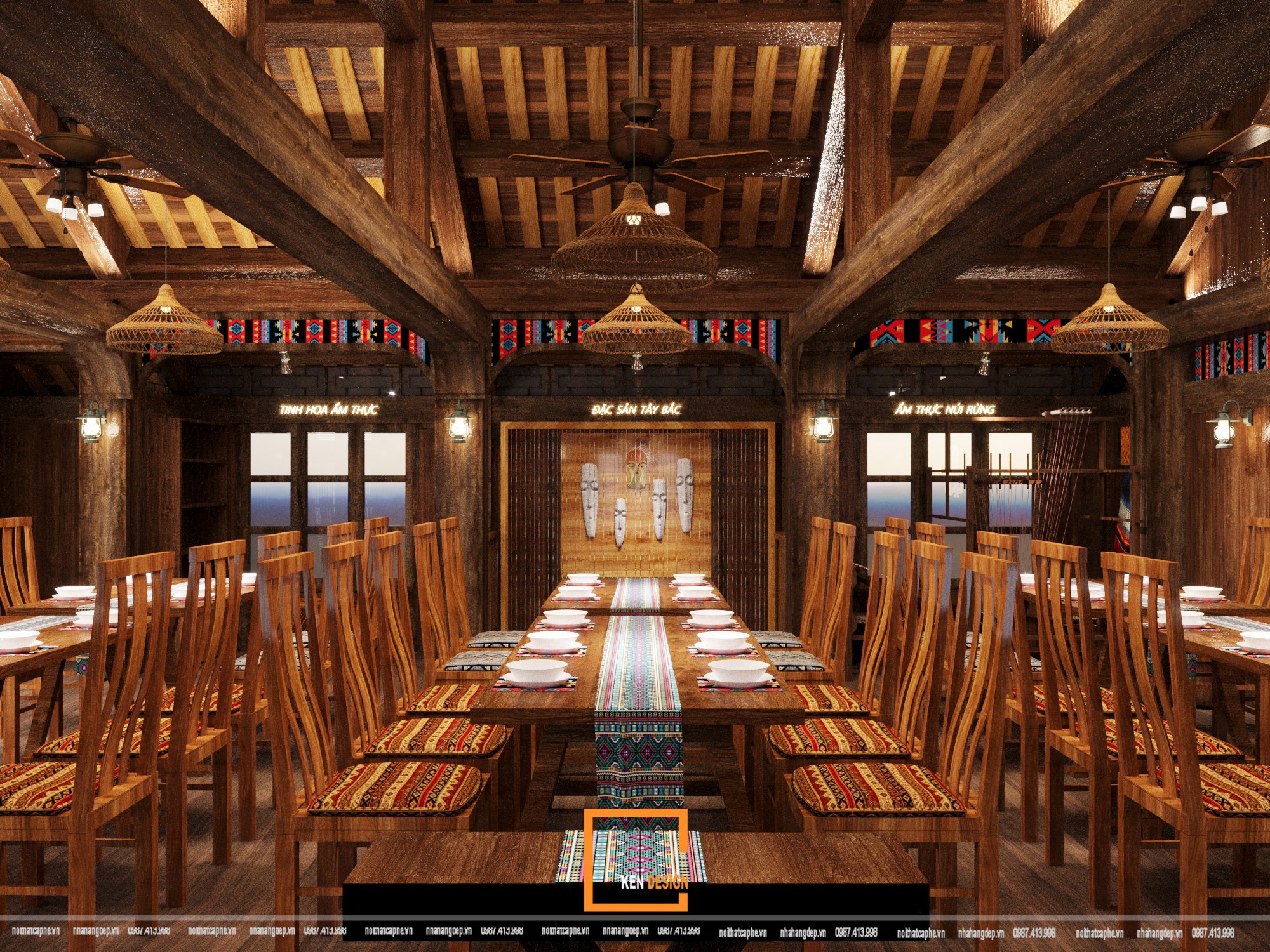 Thiết kế nhà hàng Duyên Quán – Vẻ đẹp dịu dàng vùng Tây Bắc