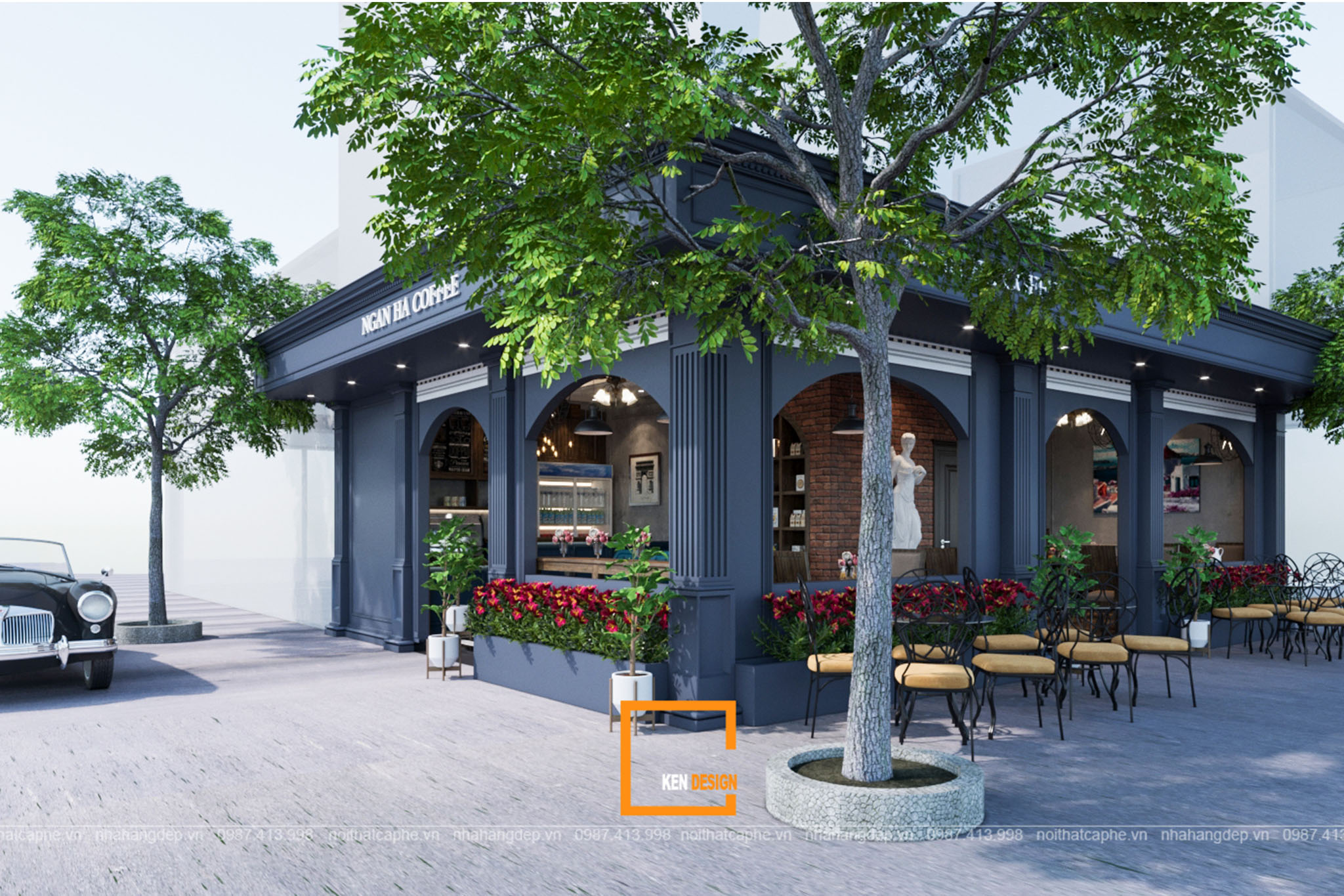 Thiết kế quán cafe tân cổ điển – Sự quyến rũ của lối kiến trúc Châu Âu