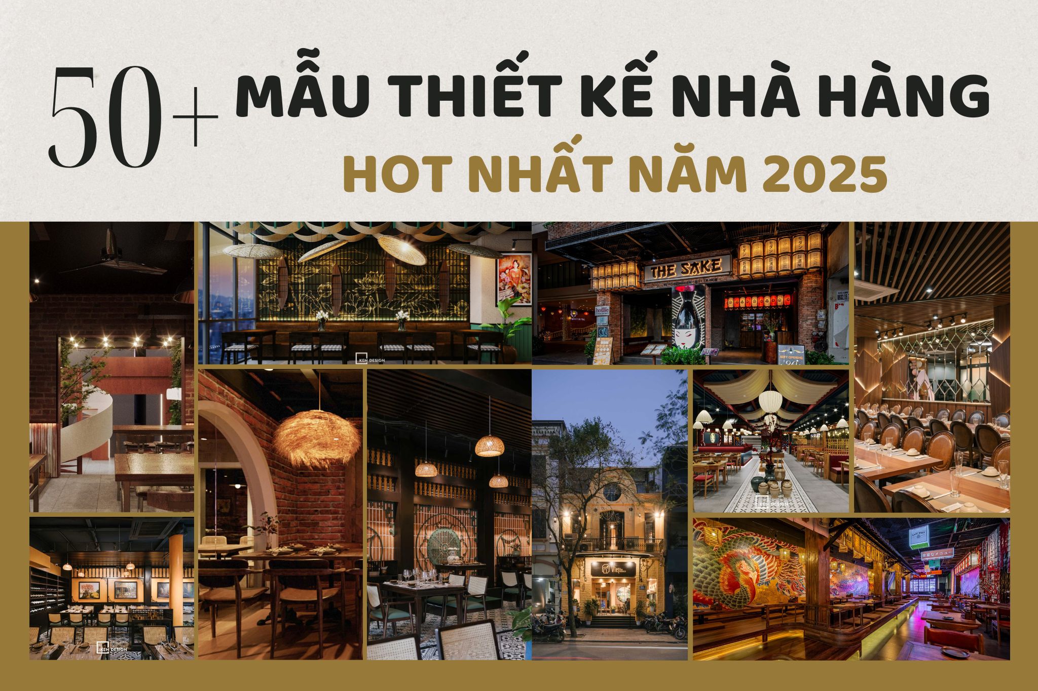 Top 50 mẫu thiết kế nhà hàng hot nhất 2025