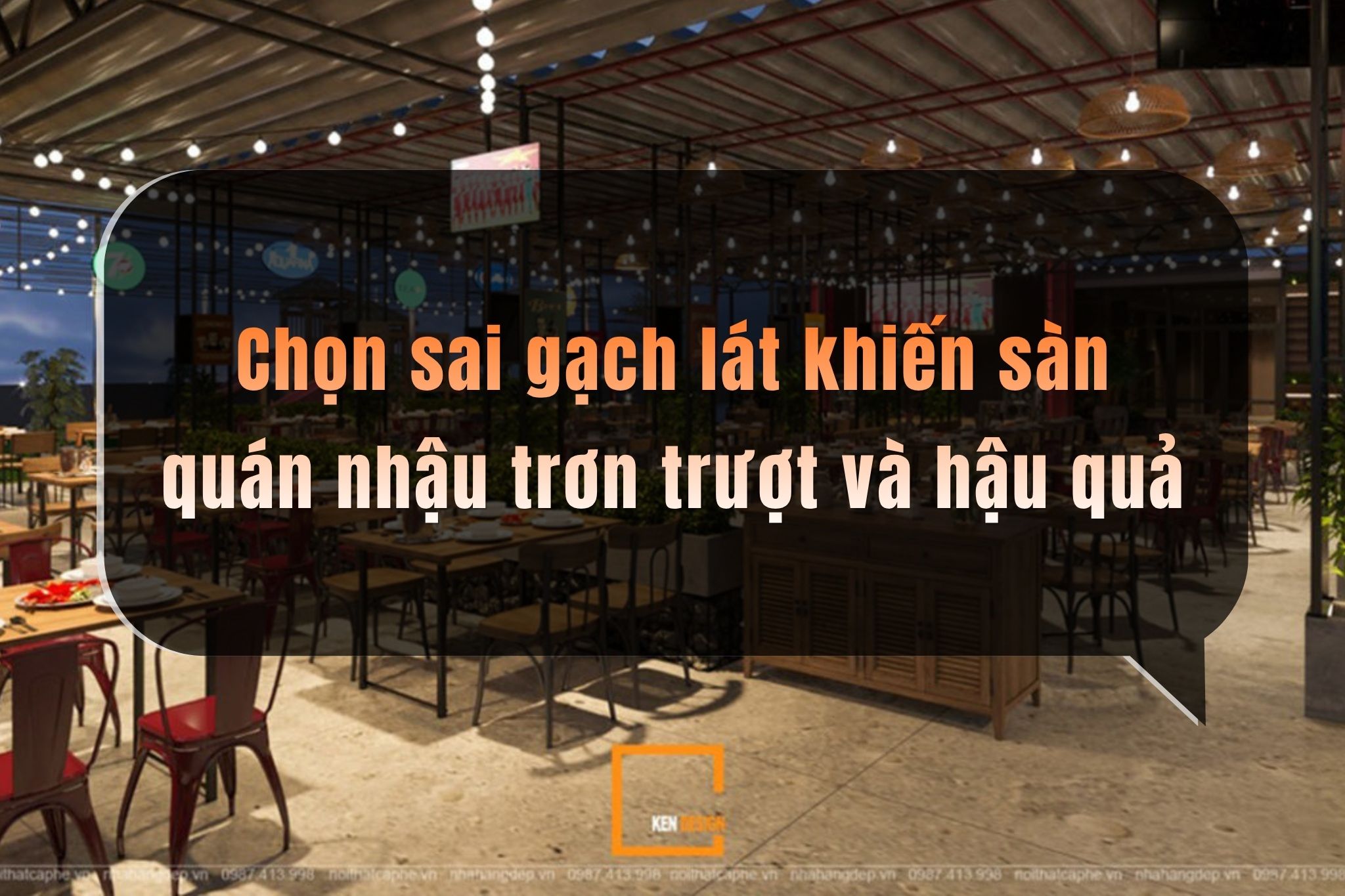 Khách ngã gãy tay vì sàn quán nhậu trơn trượt: Hậu quả từ việc chọn sai gạch lát