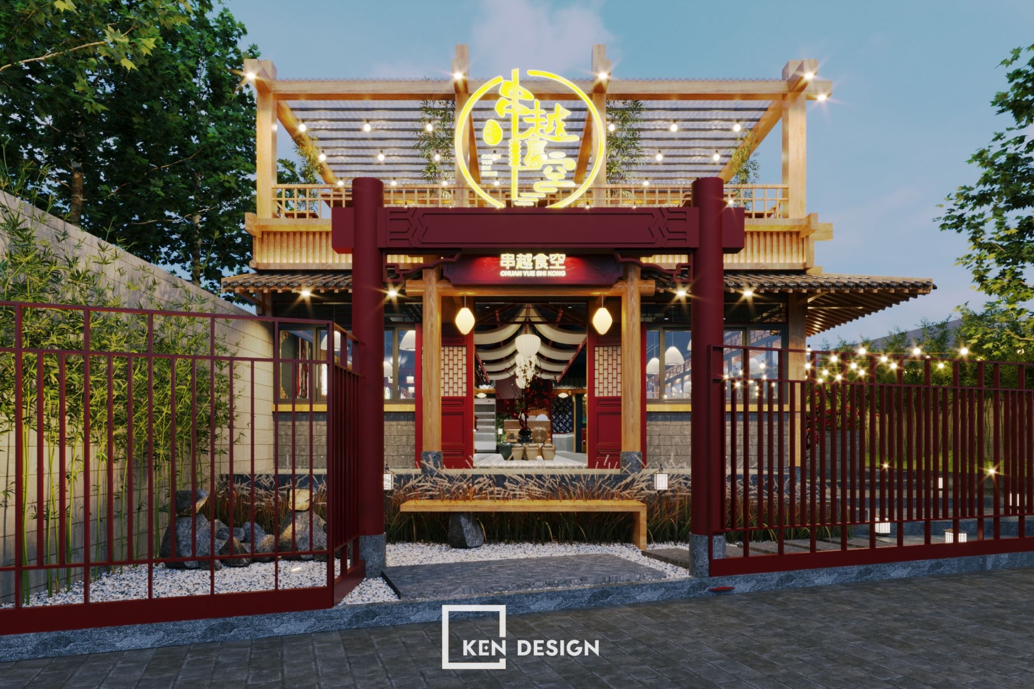 Thiết kế nhà hàng Chuan Yue Shi Kong - Cảm hứng từ kiến trúc Trung Hoa
