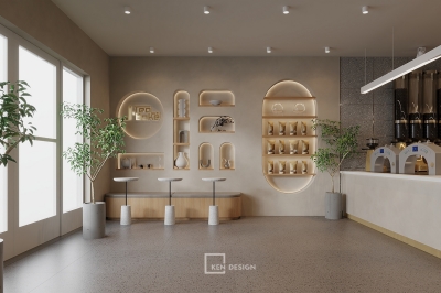 Thiết kế quán cafe J Tea & Bake tại Mỹ - Hiện đại kết hợp tối giản