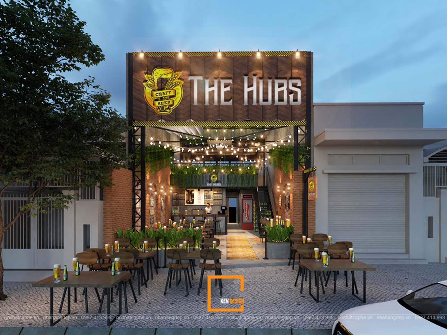 Thiết kế nhà hàng beer The Hubs
