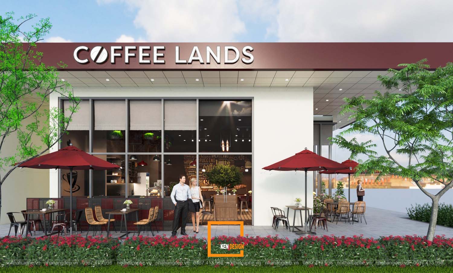 Thiết kế quán Coffee Lands
