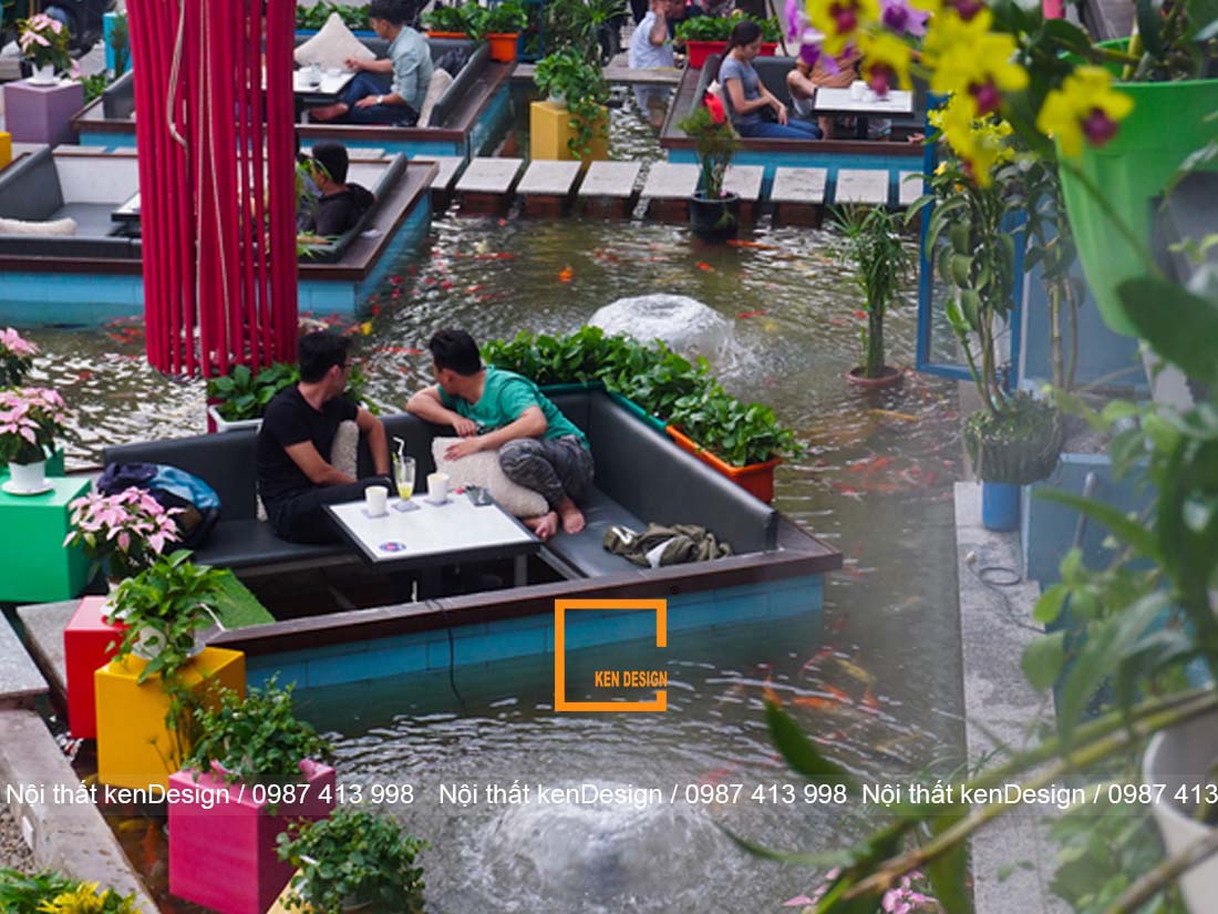 Thiết kế quán cafe cá Koi 