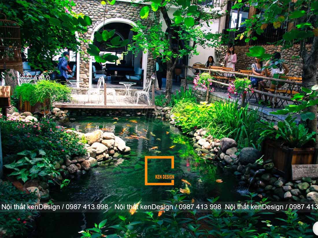 Thiết kế quán cafe cá Koi 