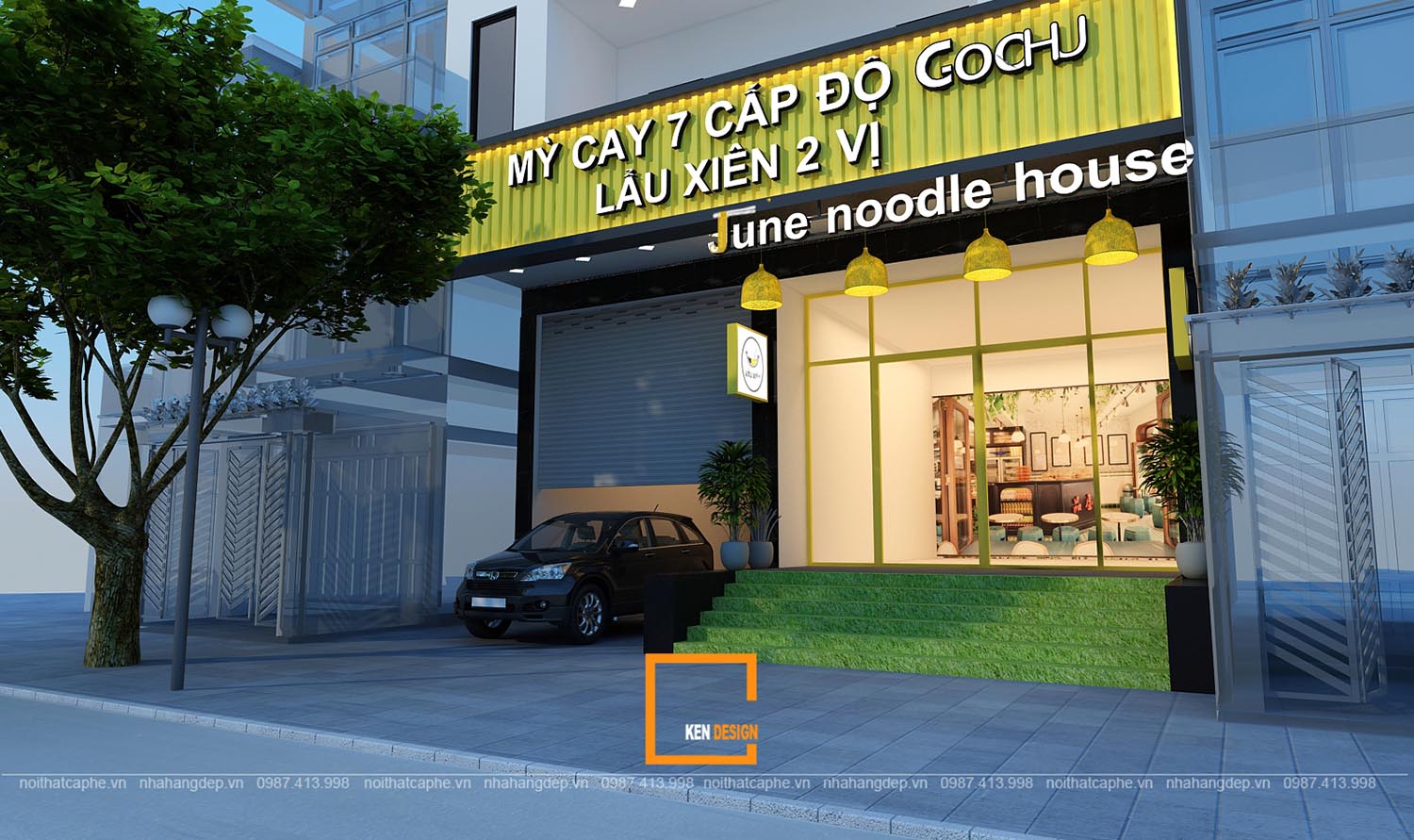  thi công ngoại thất nhà hàng