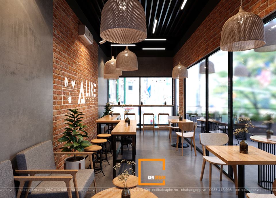 Thiết kế quán cafe phong cách Industrial