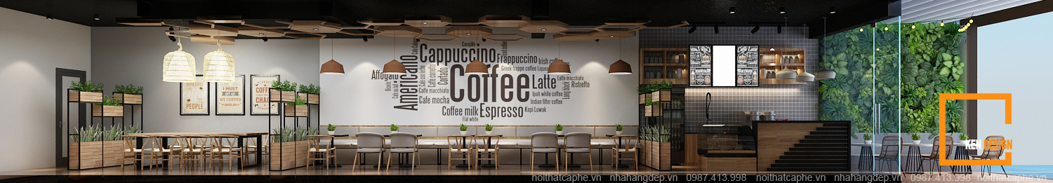 Thiết kế quán cà phê Hallo Coffee