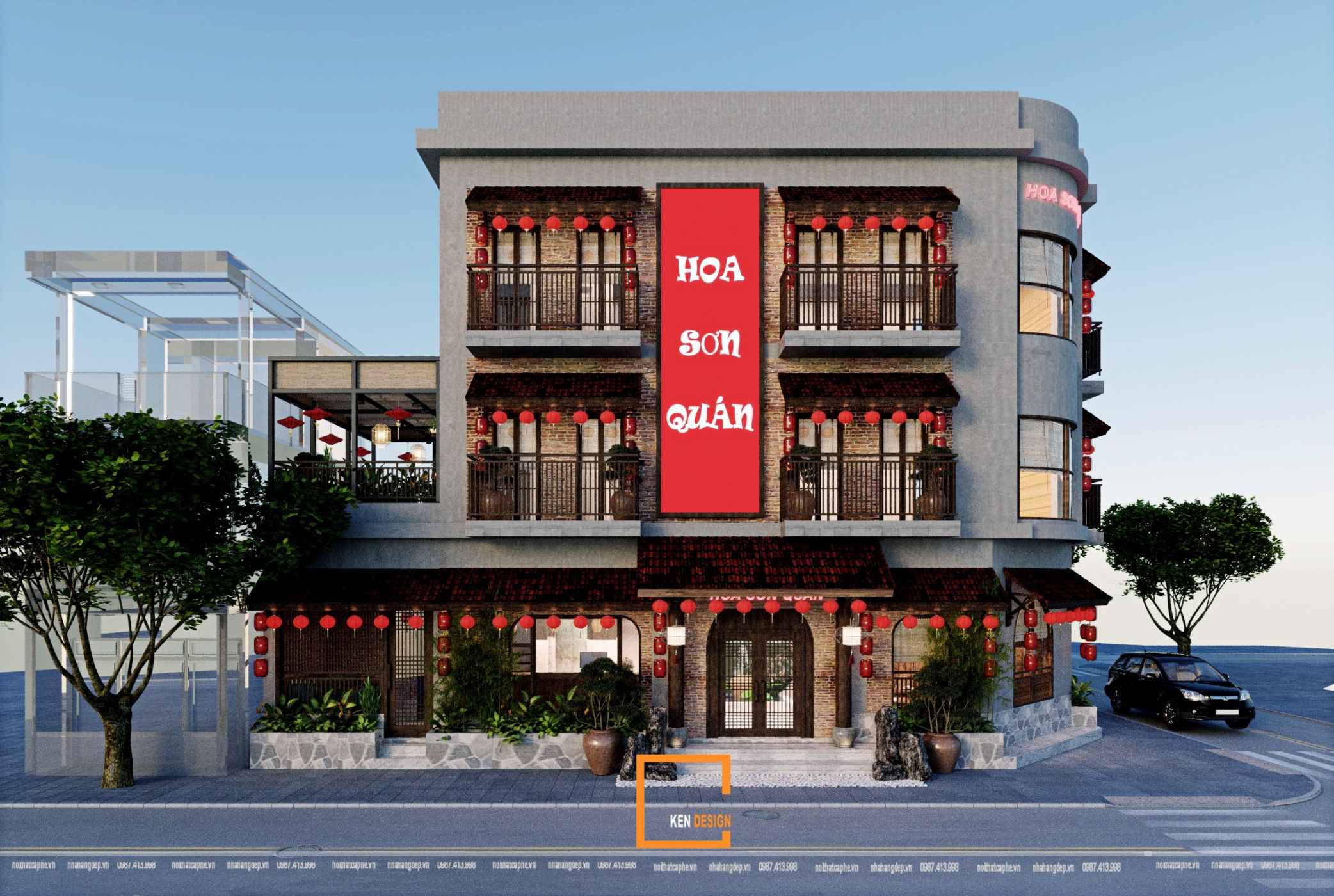 Dự án Thiết kế nhà hàng Hoa Sơn Quán - Bắc Ninh
