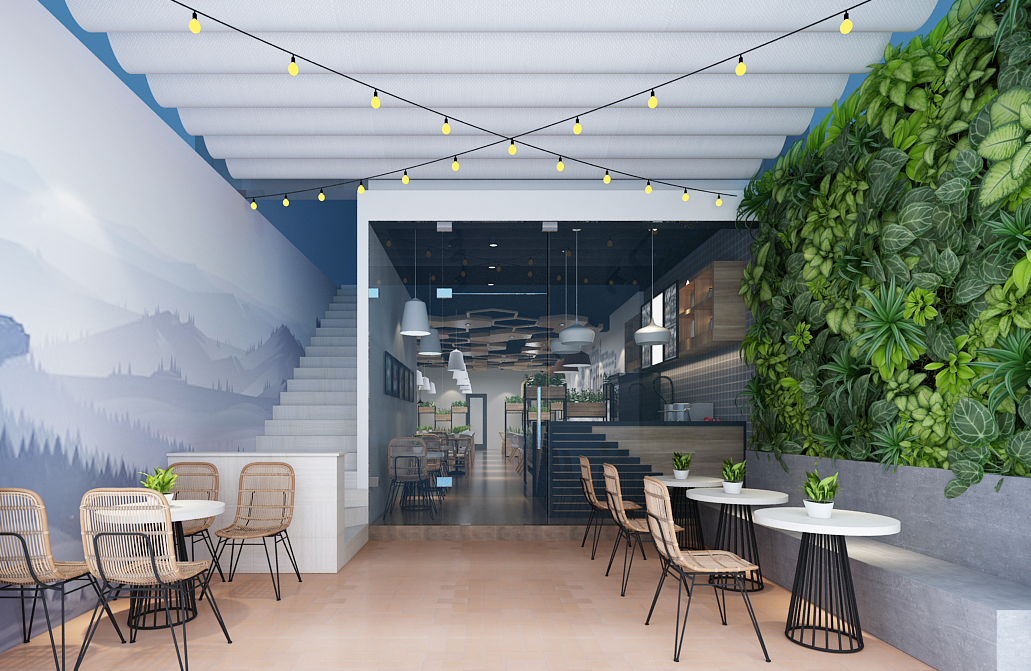 Thiết kế quán cafe nhà ống