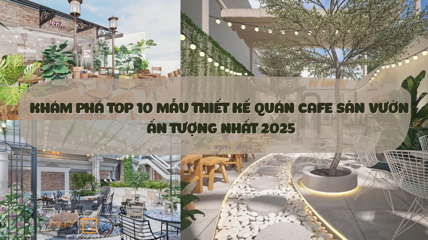 Khám phá top 10 mẫu thiết kế quán cafe sân vườn ấn tượng nhất 2025