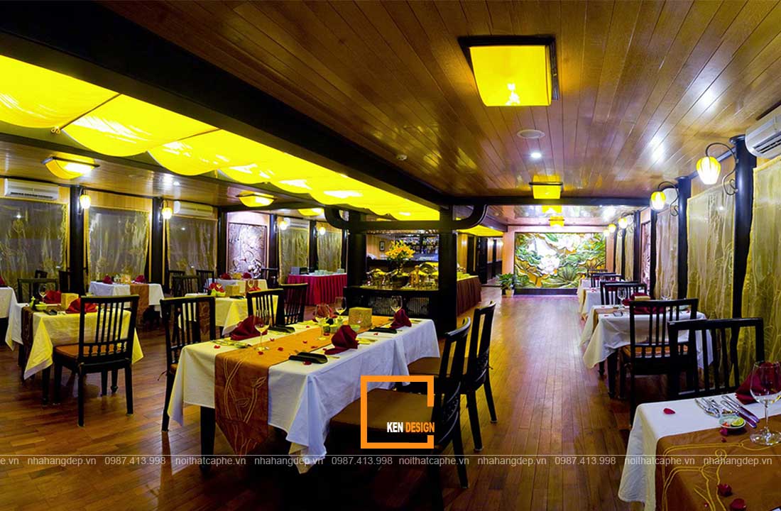 thiết kế nhà hàng buffet phong cách Indochina 