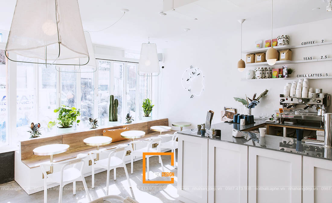 thiết kế quán cafe phong cách Bắc Âu