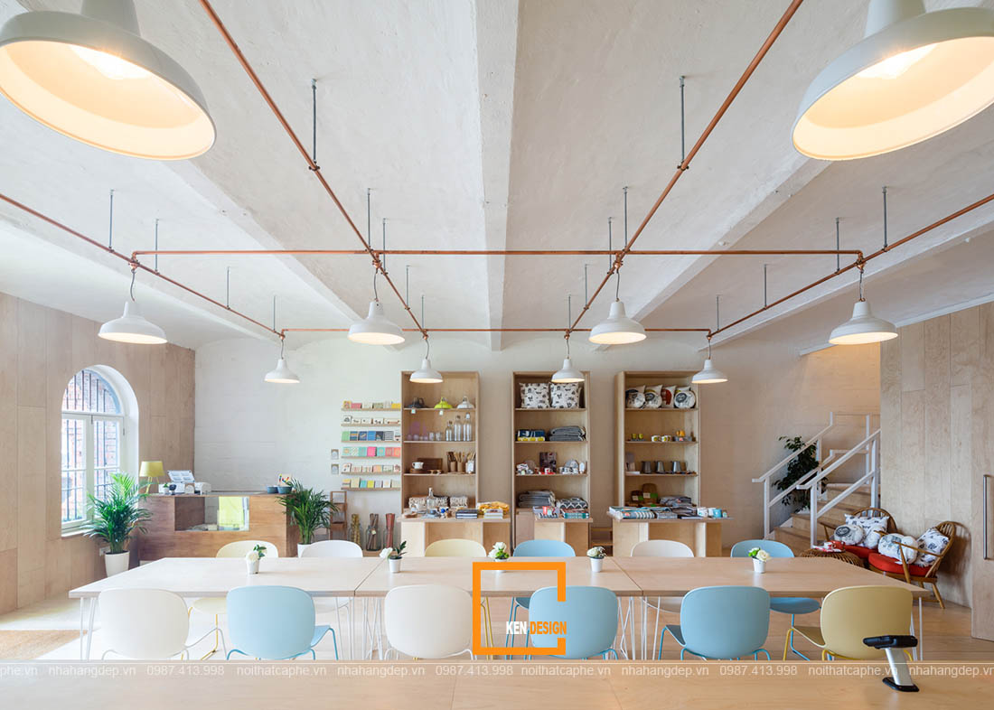 thiết kế quán cafe phong cách Bắc Âu