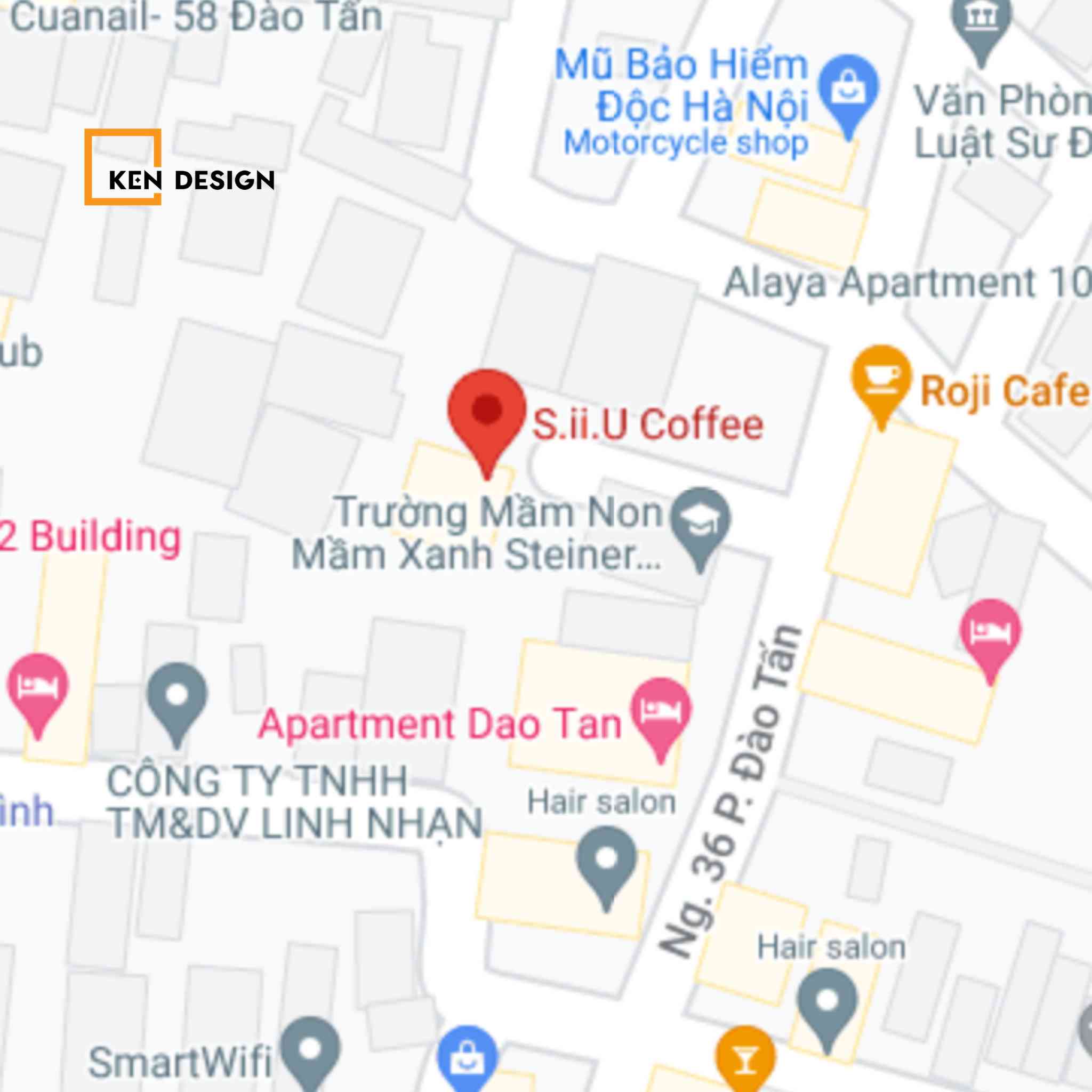Địa điểm Thiết kế S.ii.U Coffee Đào Tấn