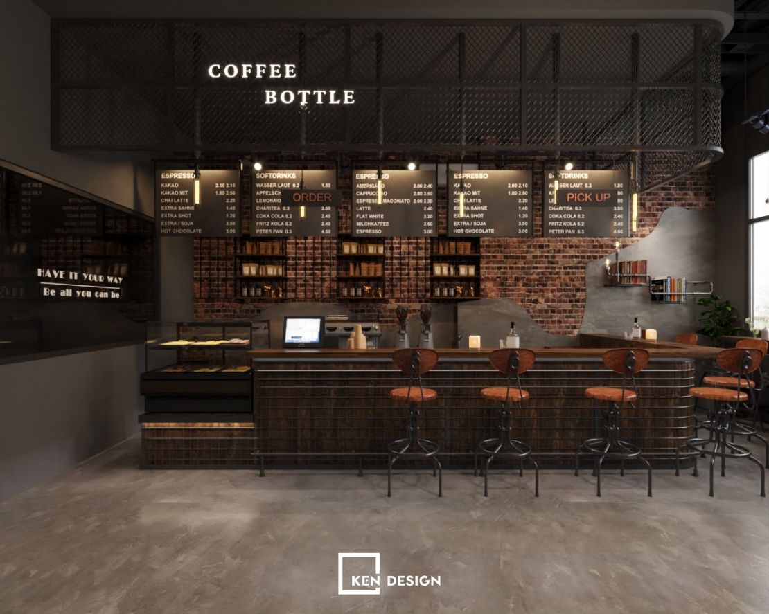 Thiết kế Coffee Bottle - Không gian mang đậm dấu ấn Industrial
