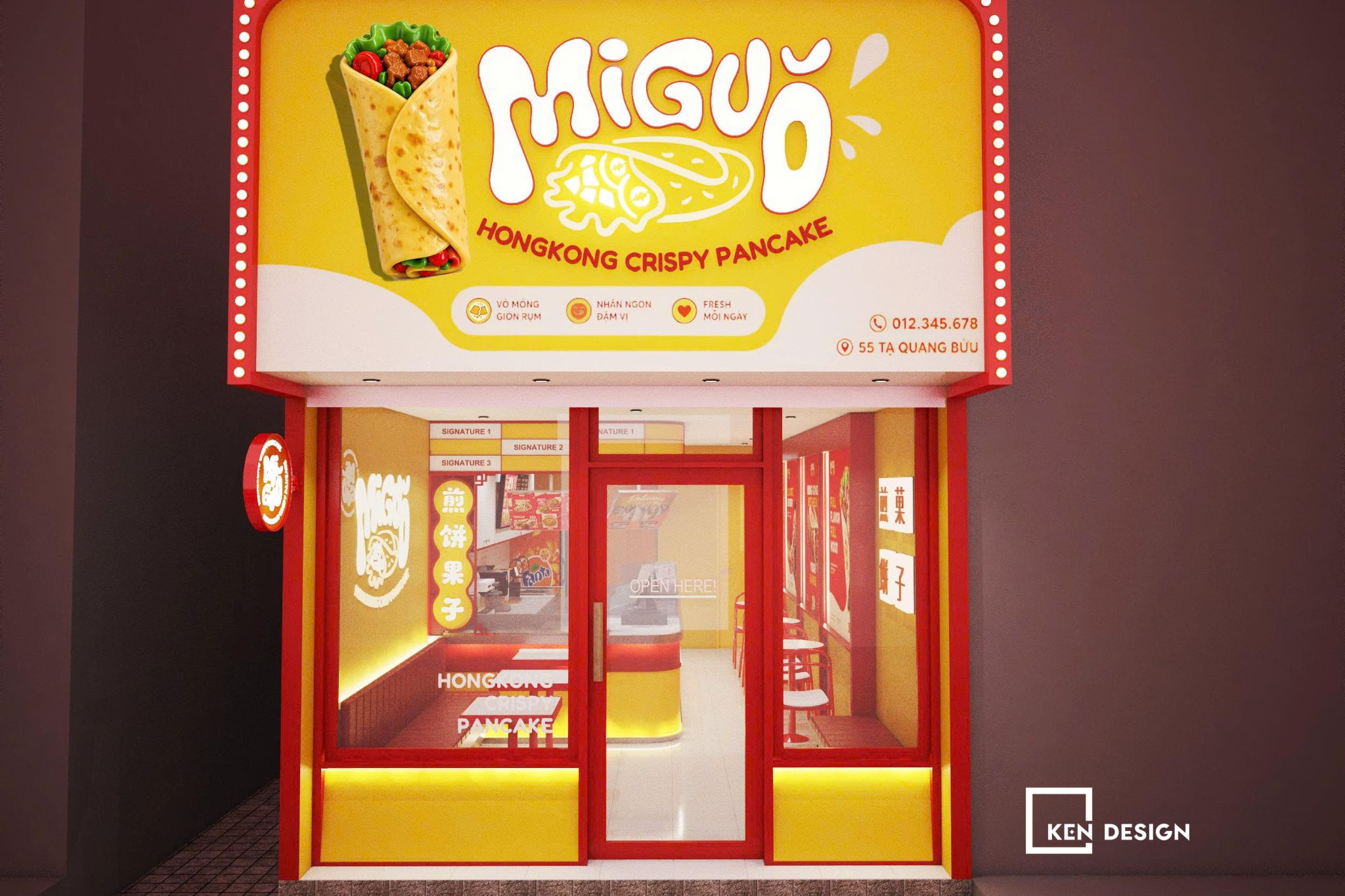 Thiết kế Miguo Hongkong Crispy Pancake: Chuẩn mẫu mở chuỗi F&B