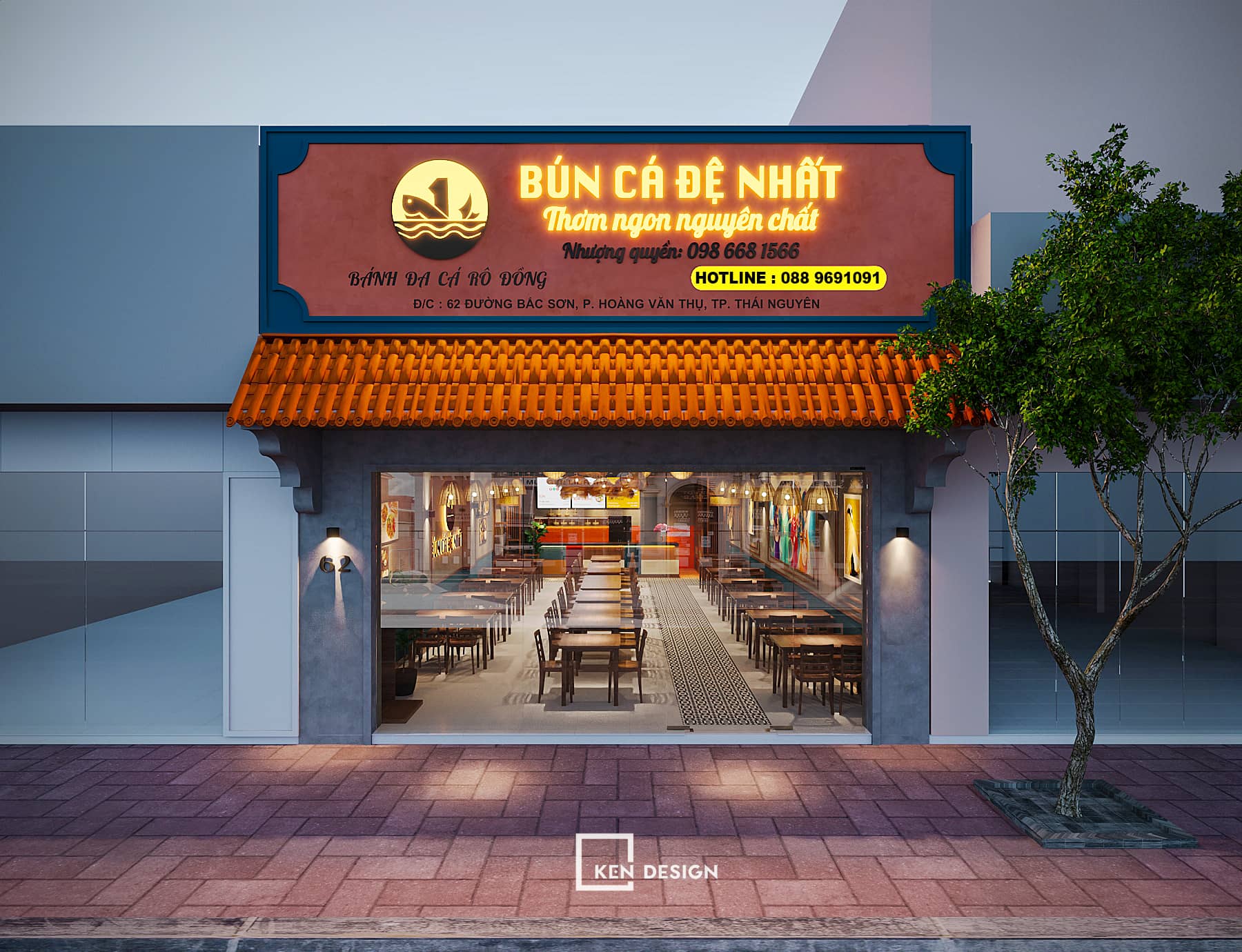 Thiết kế nhà hàng bún cá đệ nhất Thái Nguyên: Nơi giao thoa giữa ẩm thực và nghệ thuật