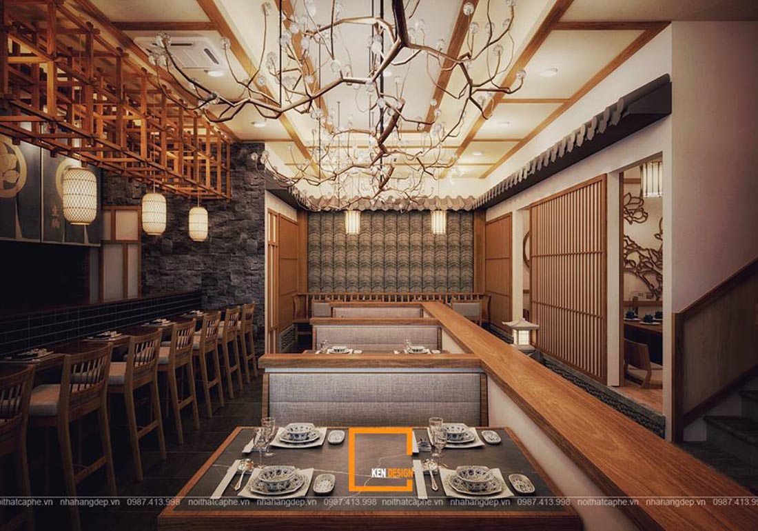 thiết kế nhà hàng cao cấp phong cách Nhật Bản