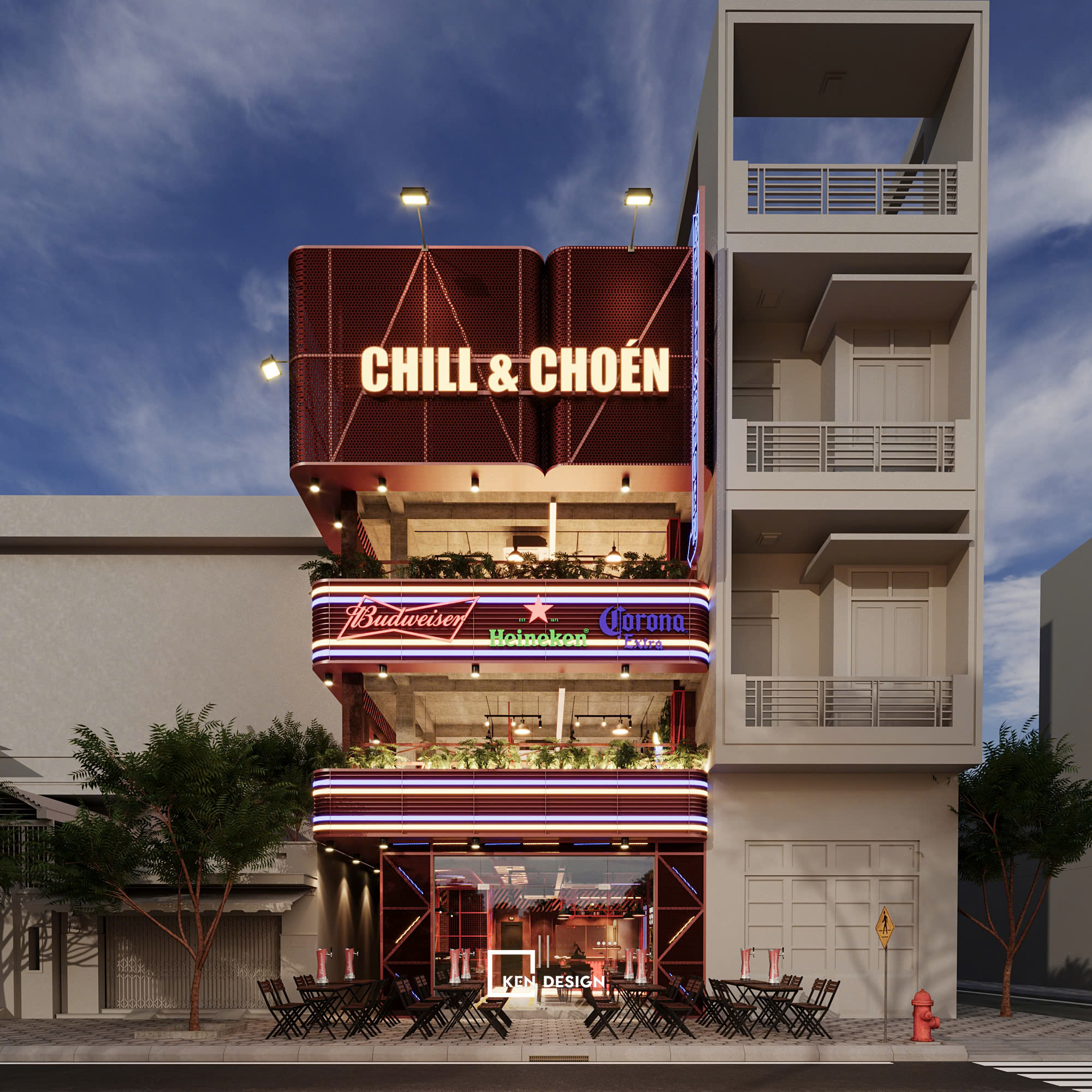 Thiết kế nhà hàng Chill&Choén tại Hà Nội