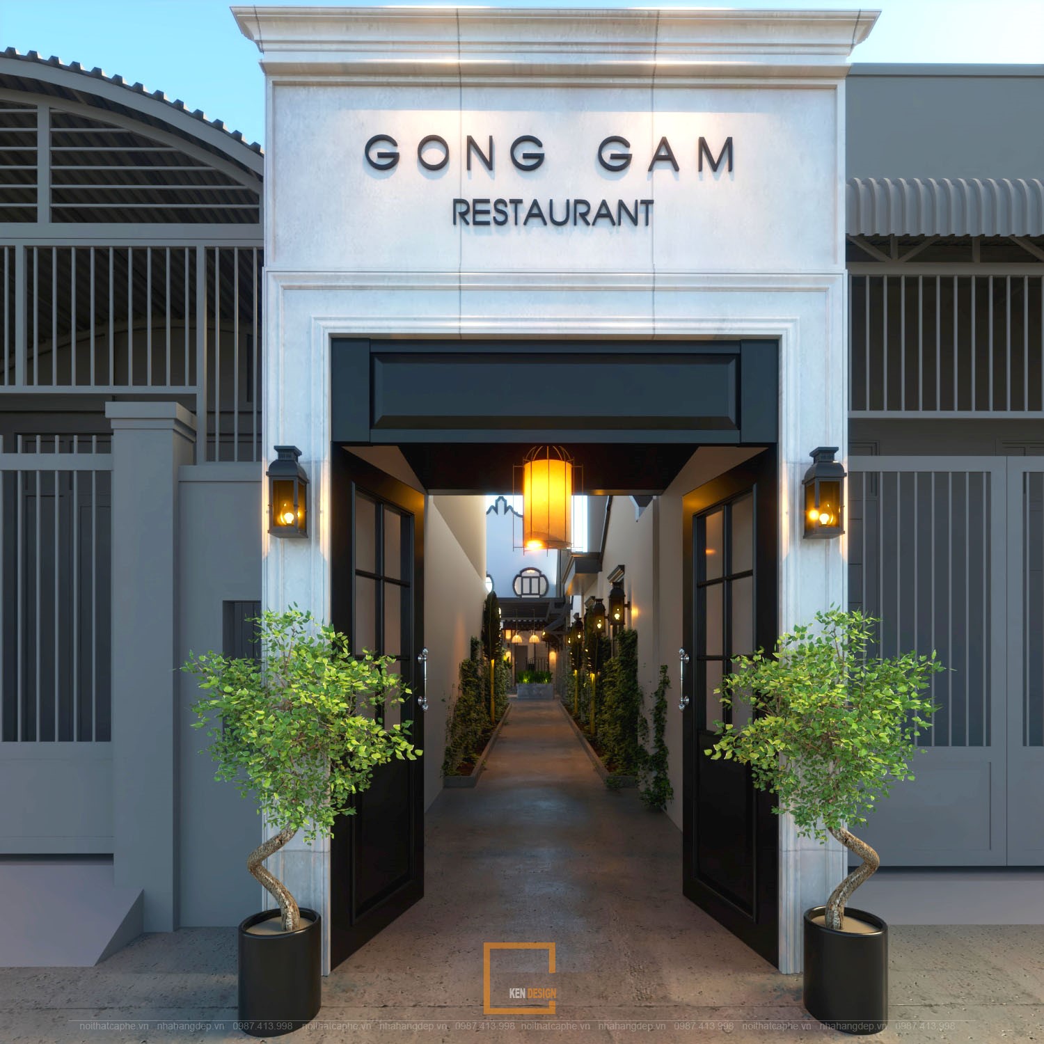 Thiết kế nhà hàng phong cách Đông Dương “Gong Gam Restaurant”