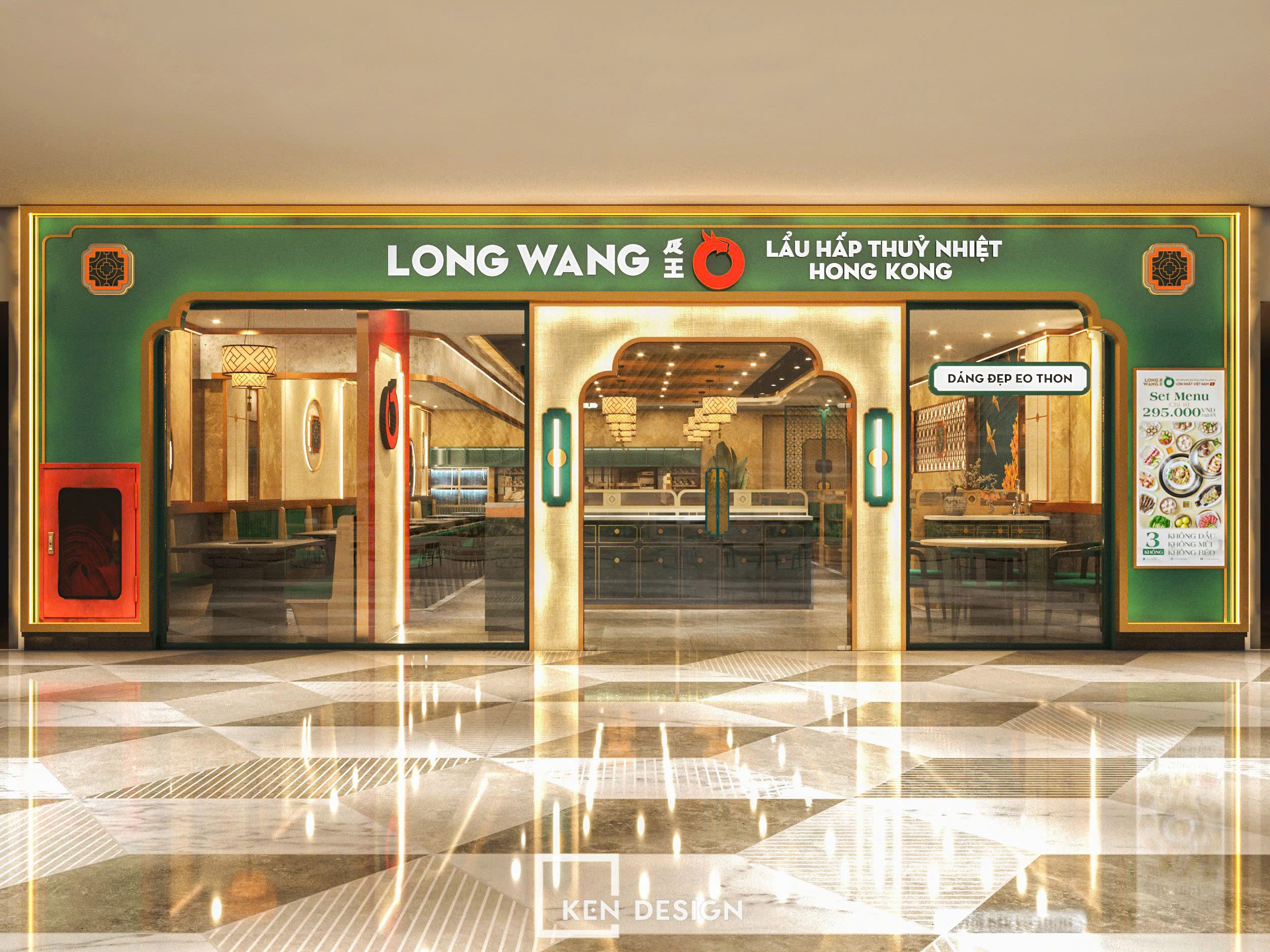 Thiết kế nhà hàng Longwang tại Vincom Thảo Điền