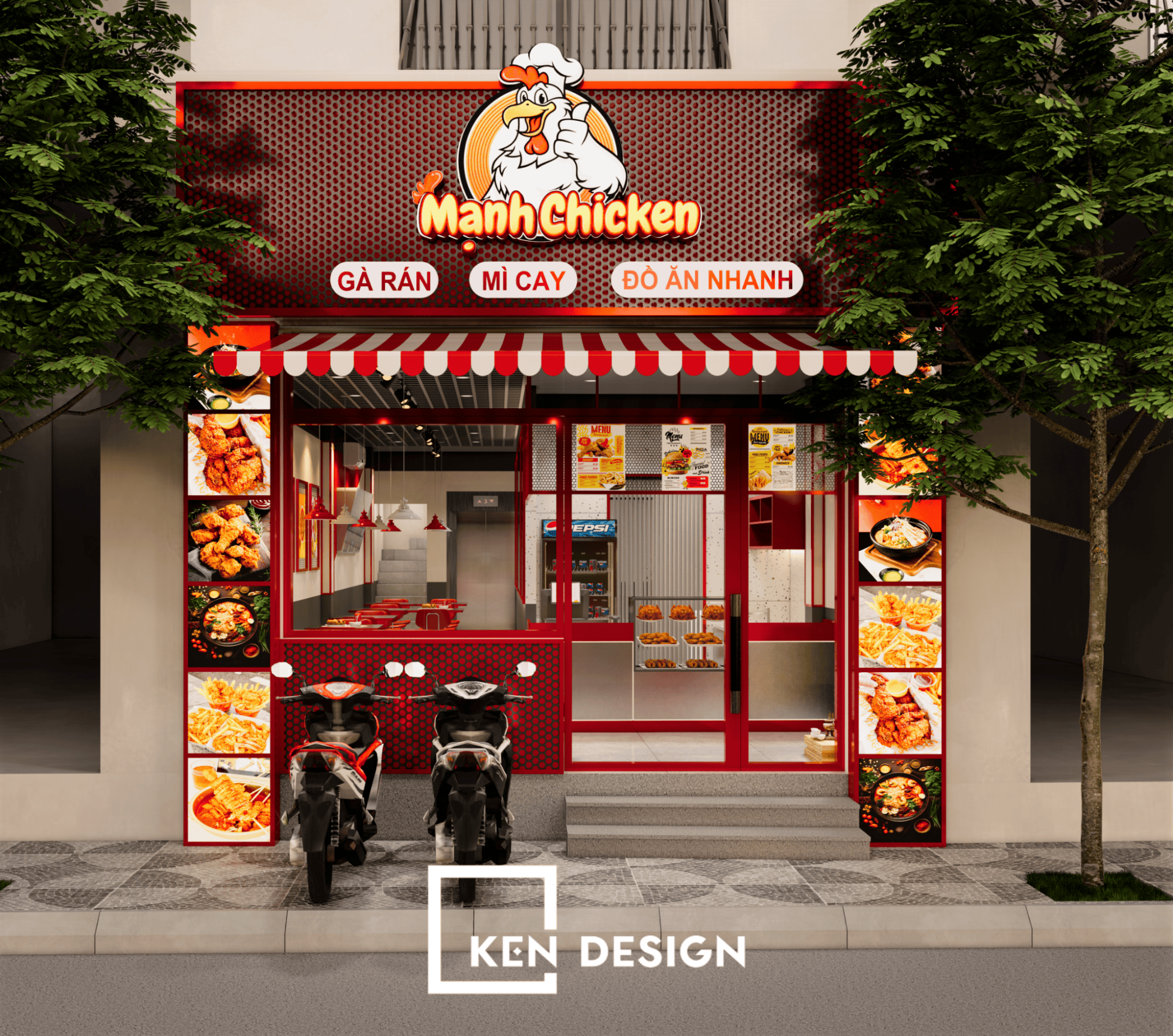 Thiết Kế Nhà Hàng Mạnh Chicken - Hưng Yên: Phong cách hiện đại và năng động