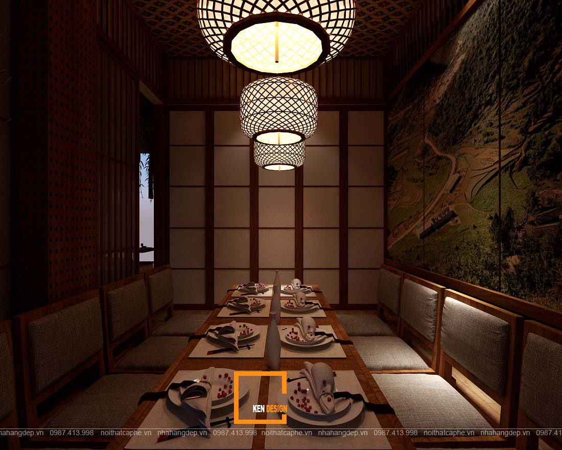 thiết kế nhà hàng Nhật Bản truyền thống 