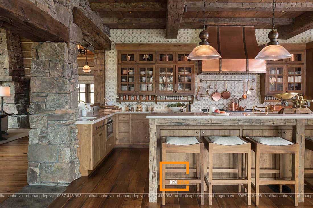 thiết kế nhà hàng phong cách Rustic,