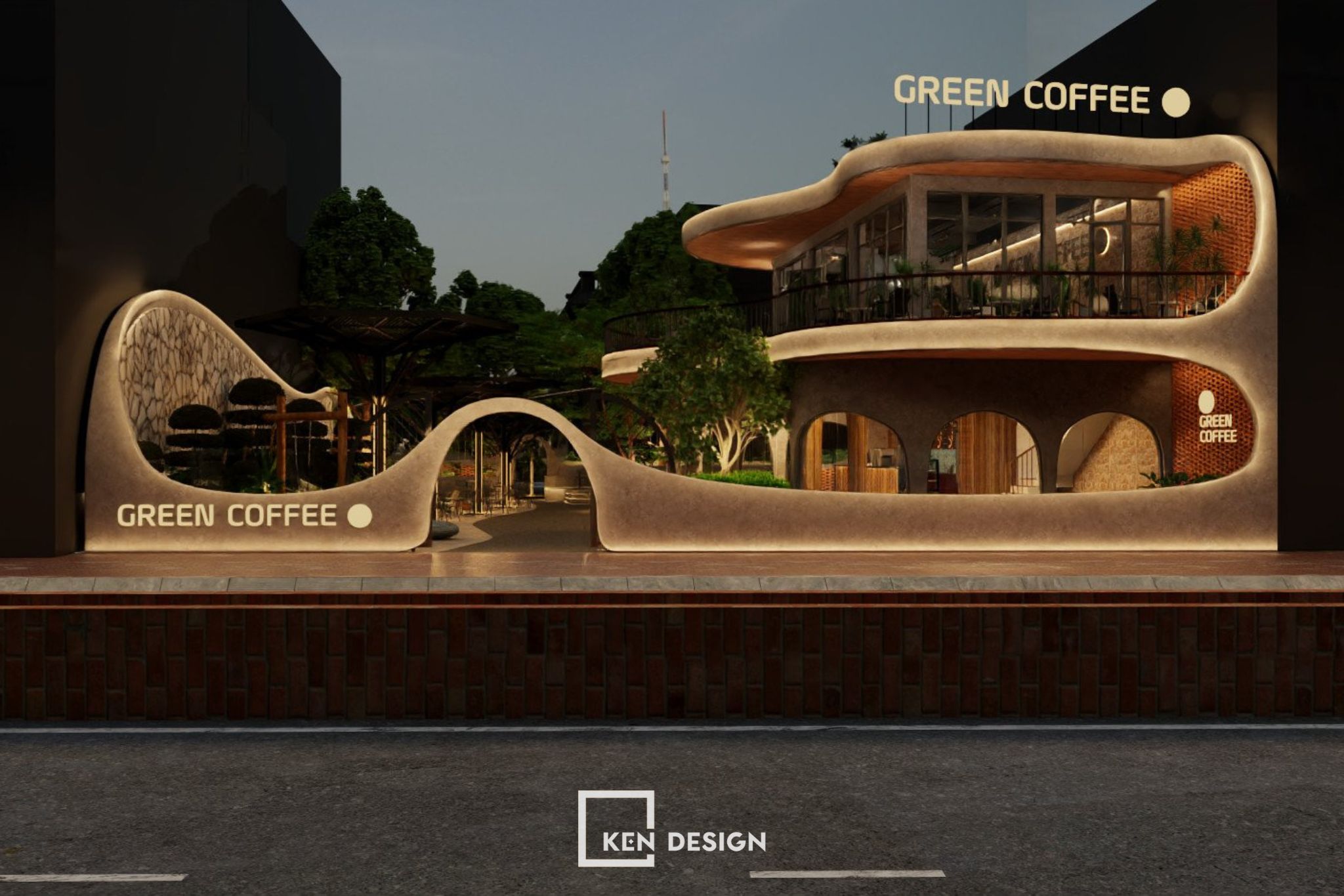 Thiết kế quán cafe Green Coffee - Không gian chuyển động giữa lòng phố thị