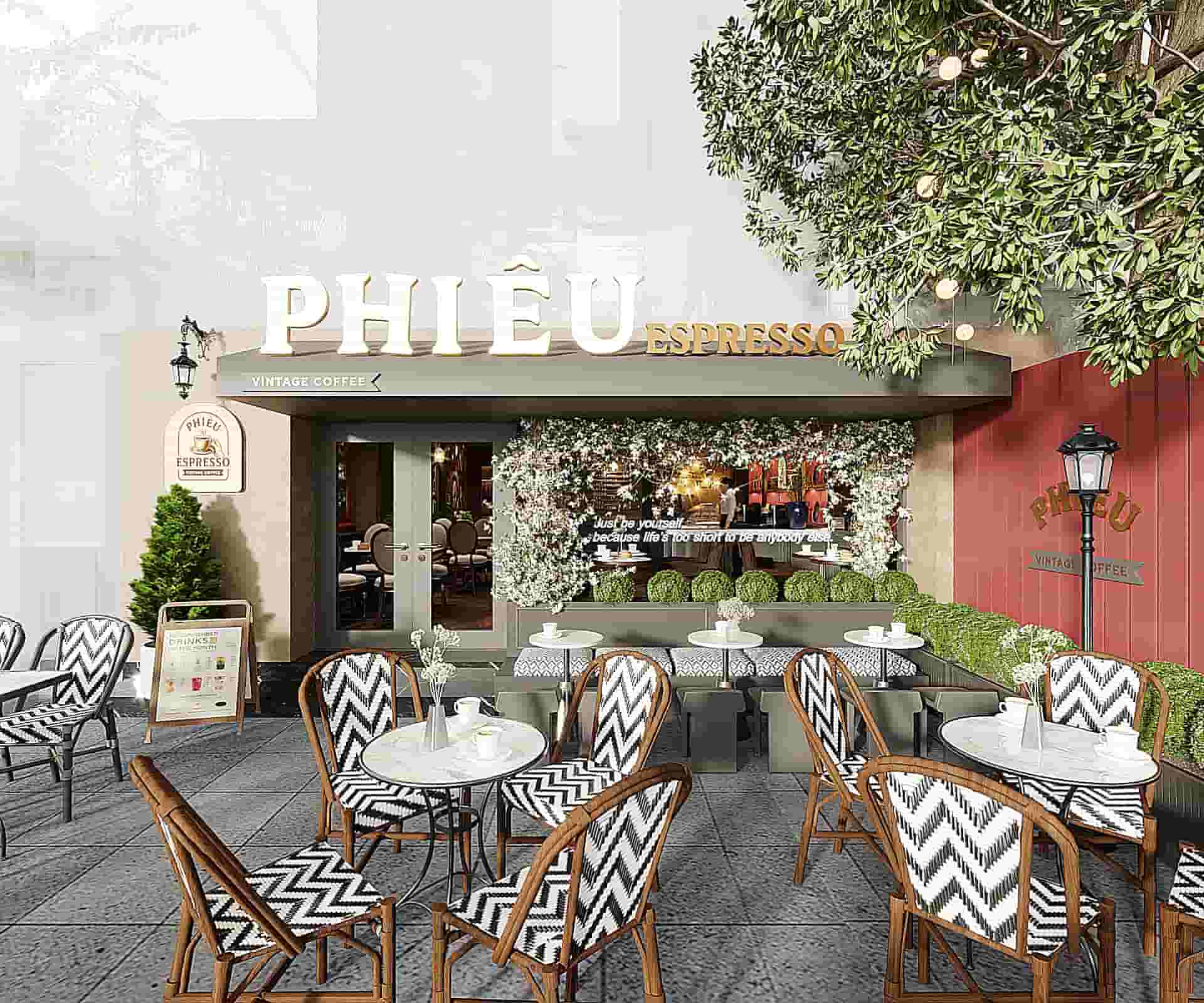 Dự án thiết kế quán cafe Phiêu tại Ba Đình