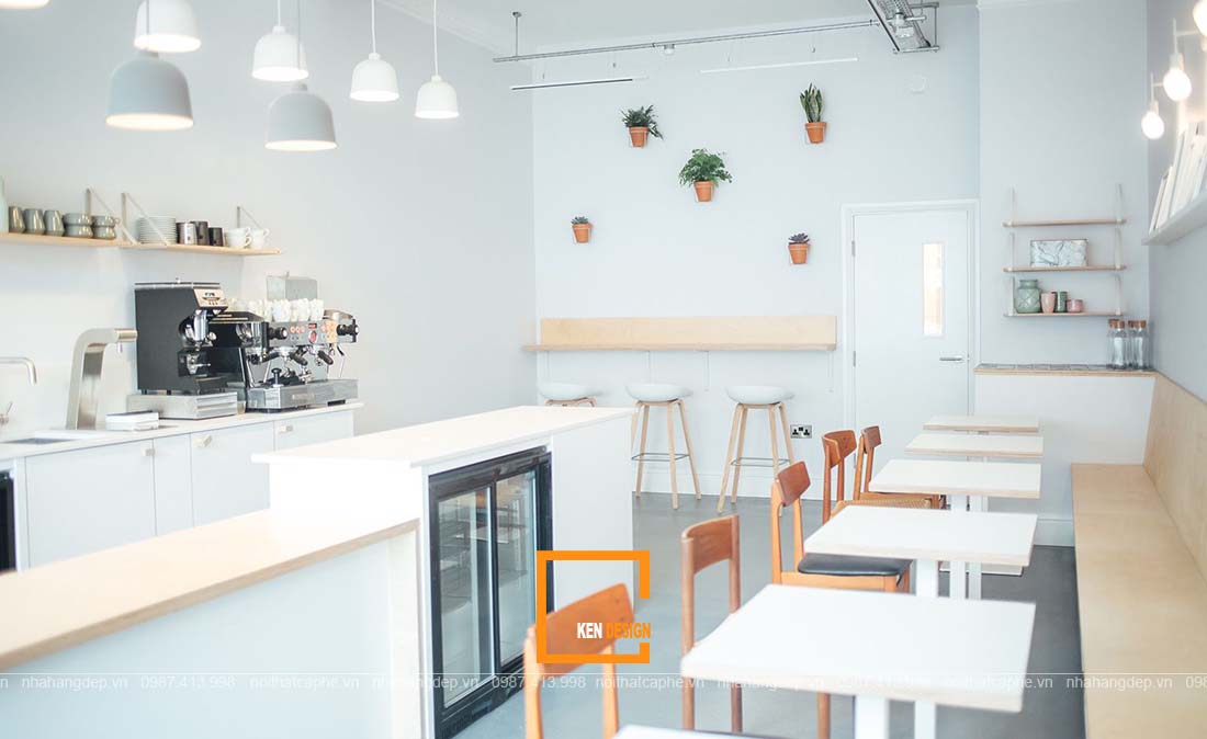 thiết kế quán cafe phong cách Bắc Âu