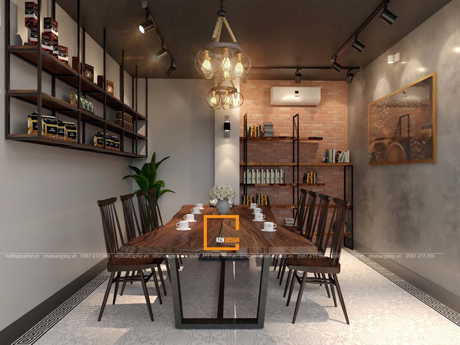 Thiết kế quán cafe phong cách công nghiệp tại Đà Nẵng