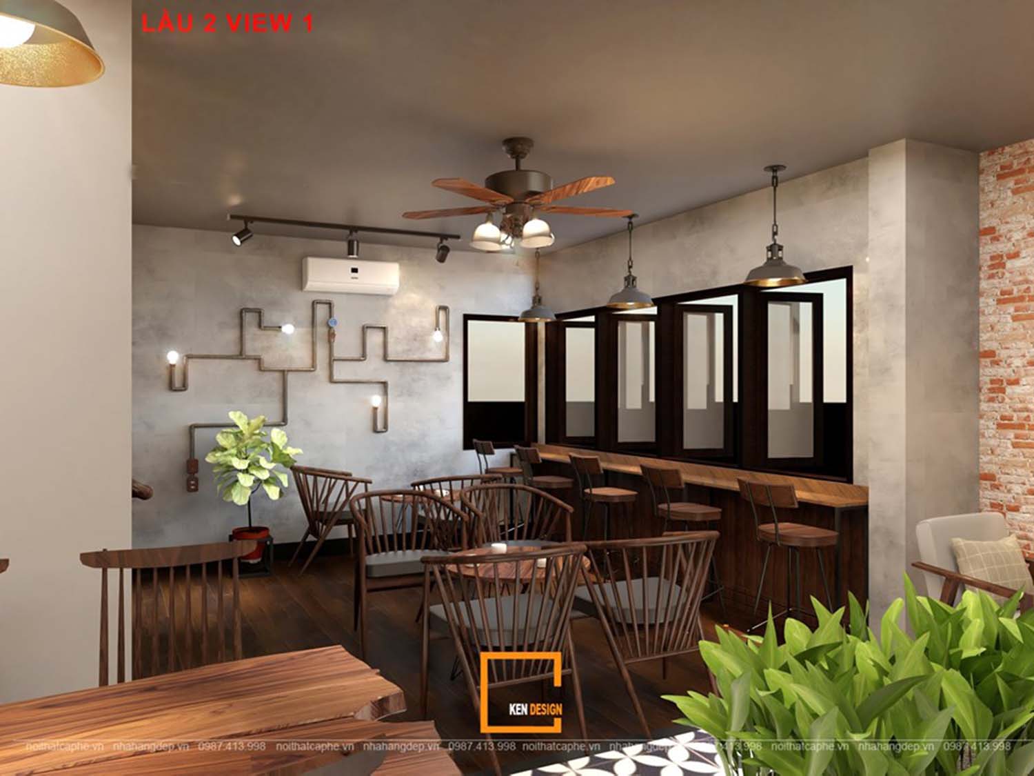 Thiết kế quán cafe phong cách công nghiệp tại Đà Nẵng