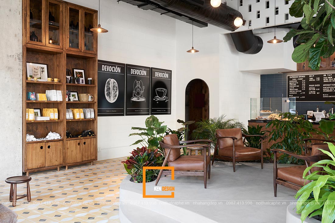  thiết kế quán cafe phong cách nhiệt đới.