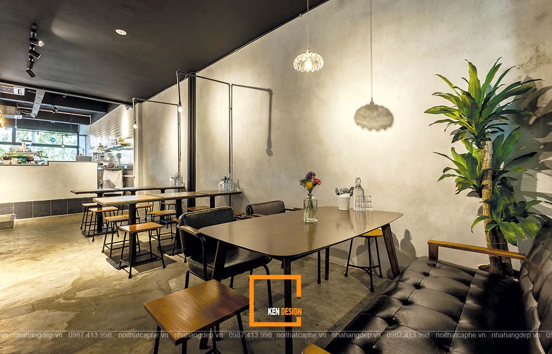 thiết kế quán cafe tại Thái Nguyên phong cách công nghiệp
