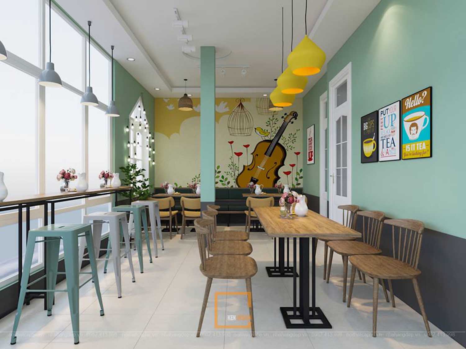 thiết kế quán trà sữa tại Quảng Ninh
