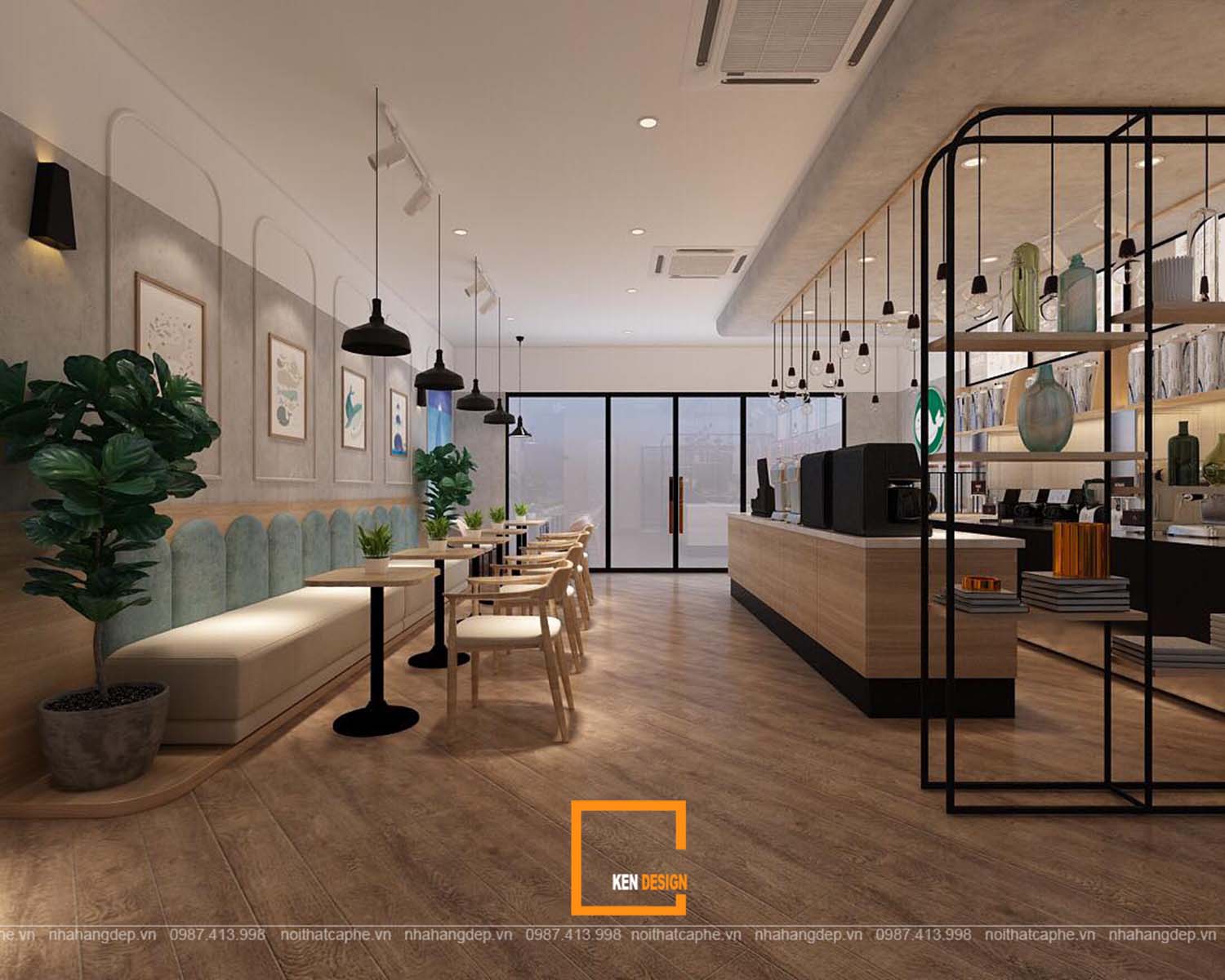 thiết kế quán trà sữa tại Quảng Ninh
